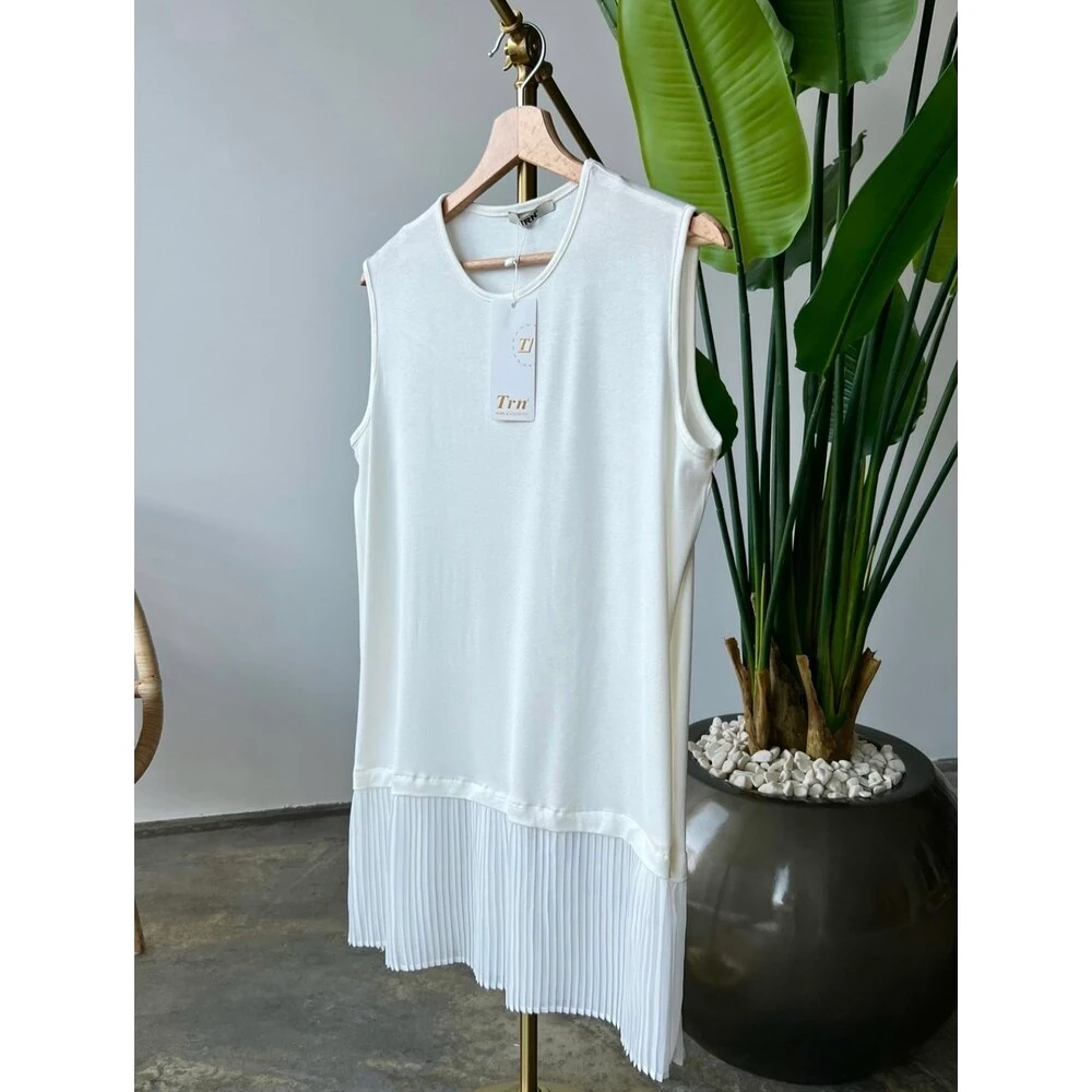 Pileli Pamuk İçlik Beyaz