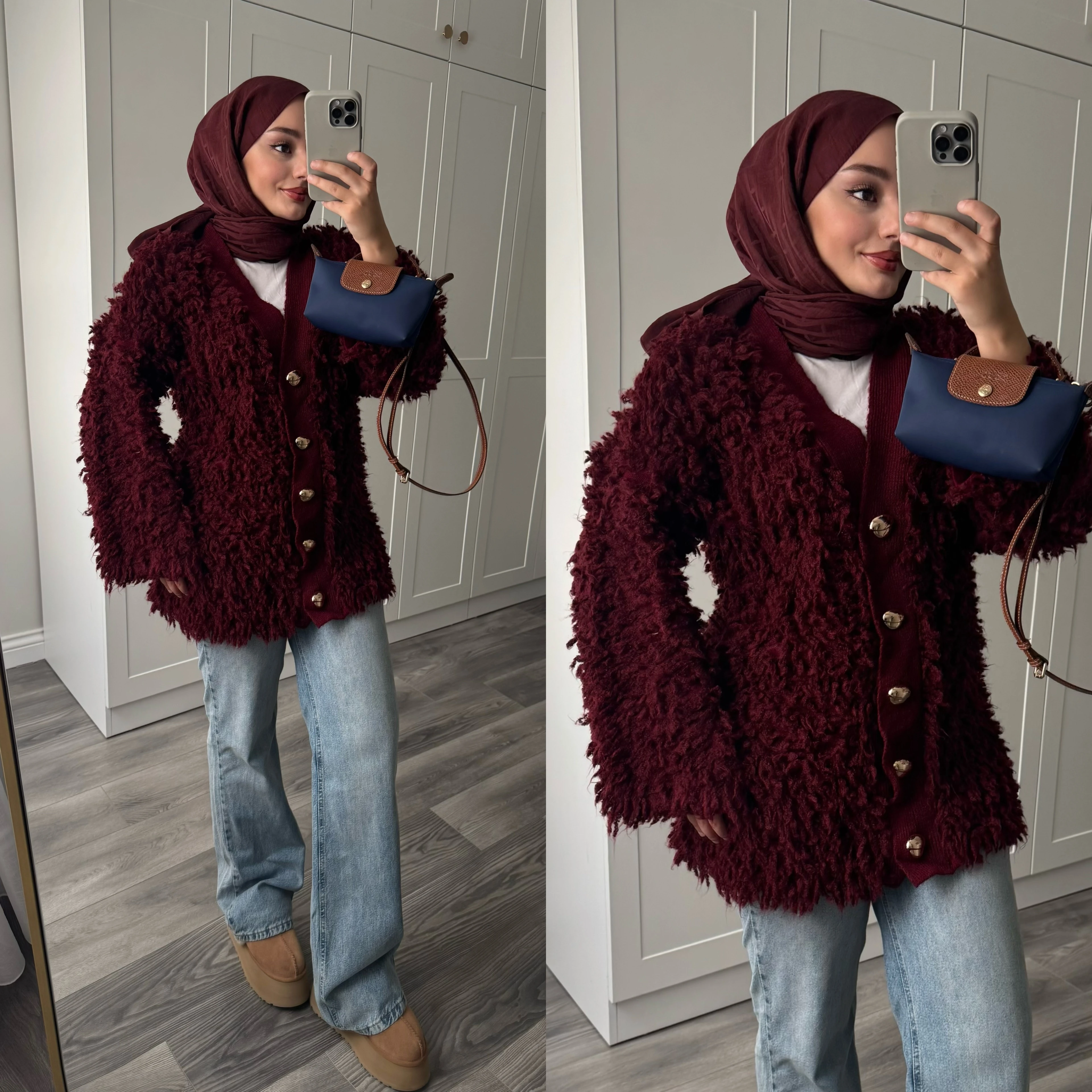 Saçaklı Premium Hırka Bordo 