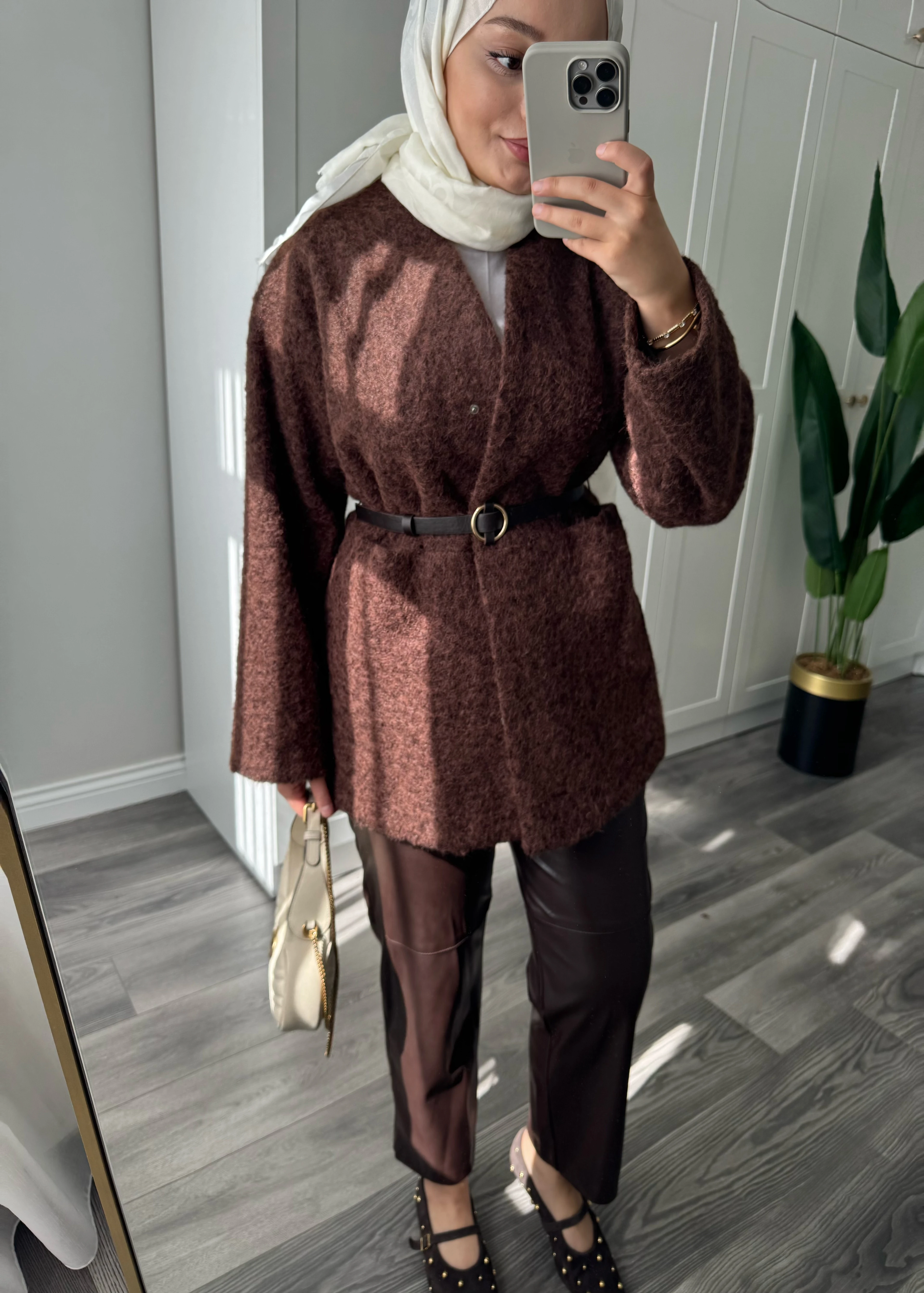 İpekyol Astarlı Kaban Kahverengi