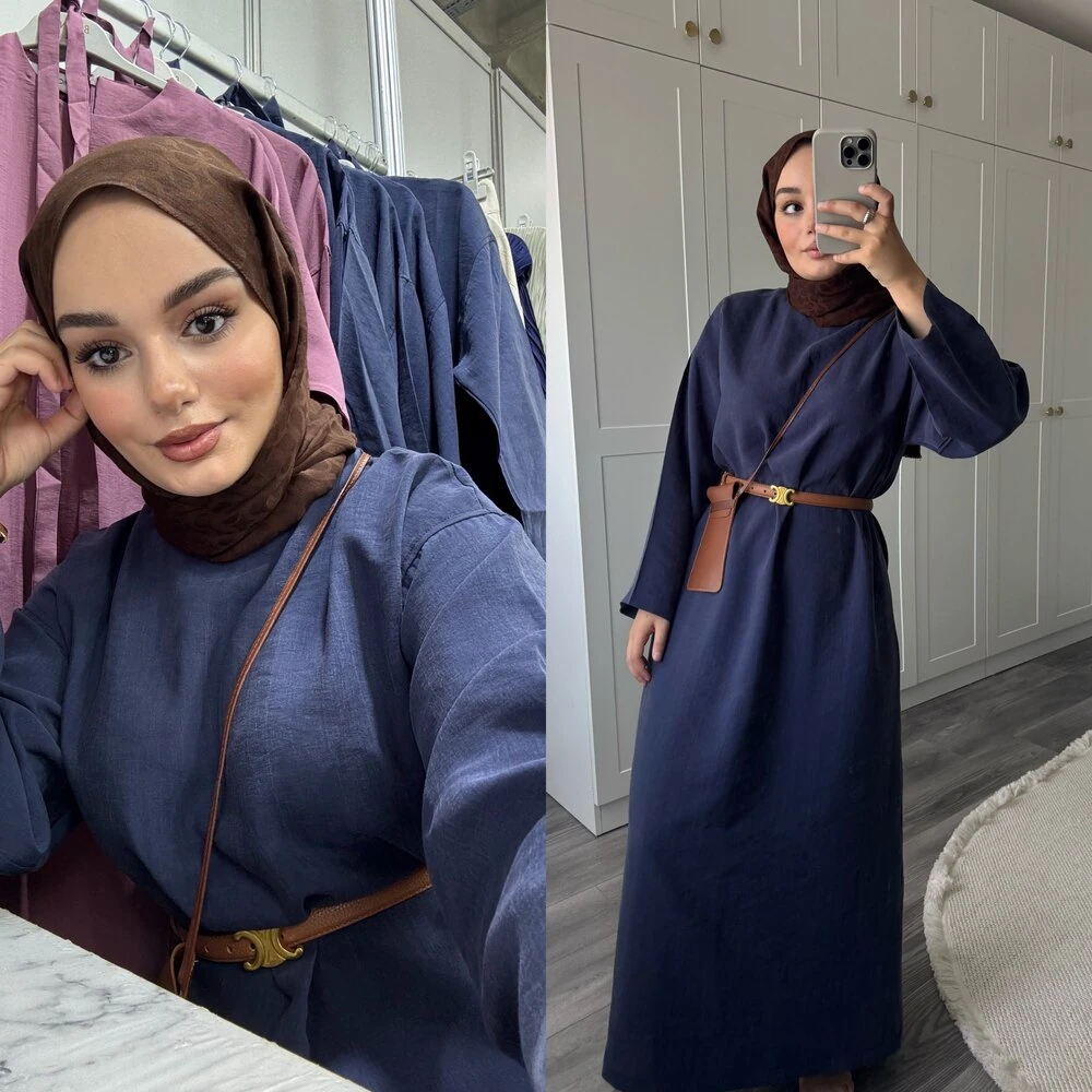 Tensel Basic Elbise Lacivert