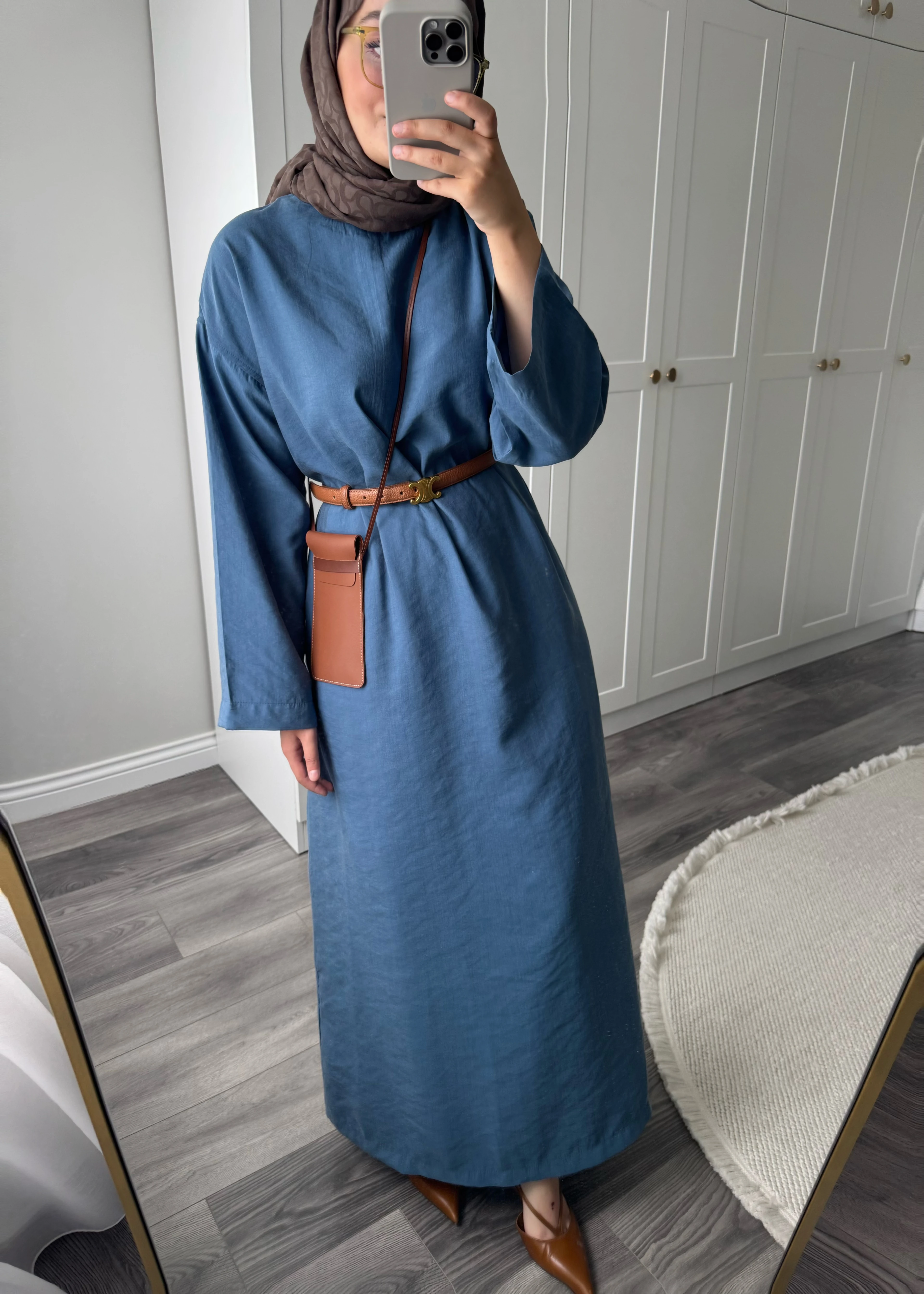 Basic Tensel Elbise İndigo 