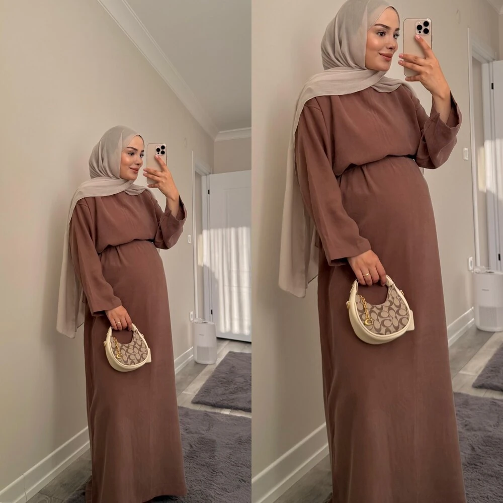 Basic Tensel Modal Elbise Kahve