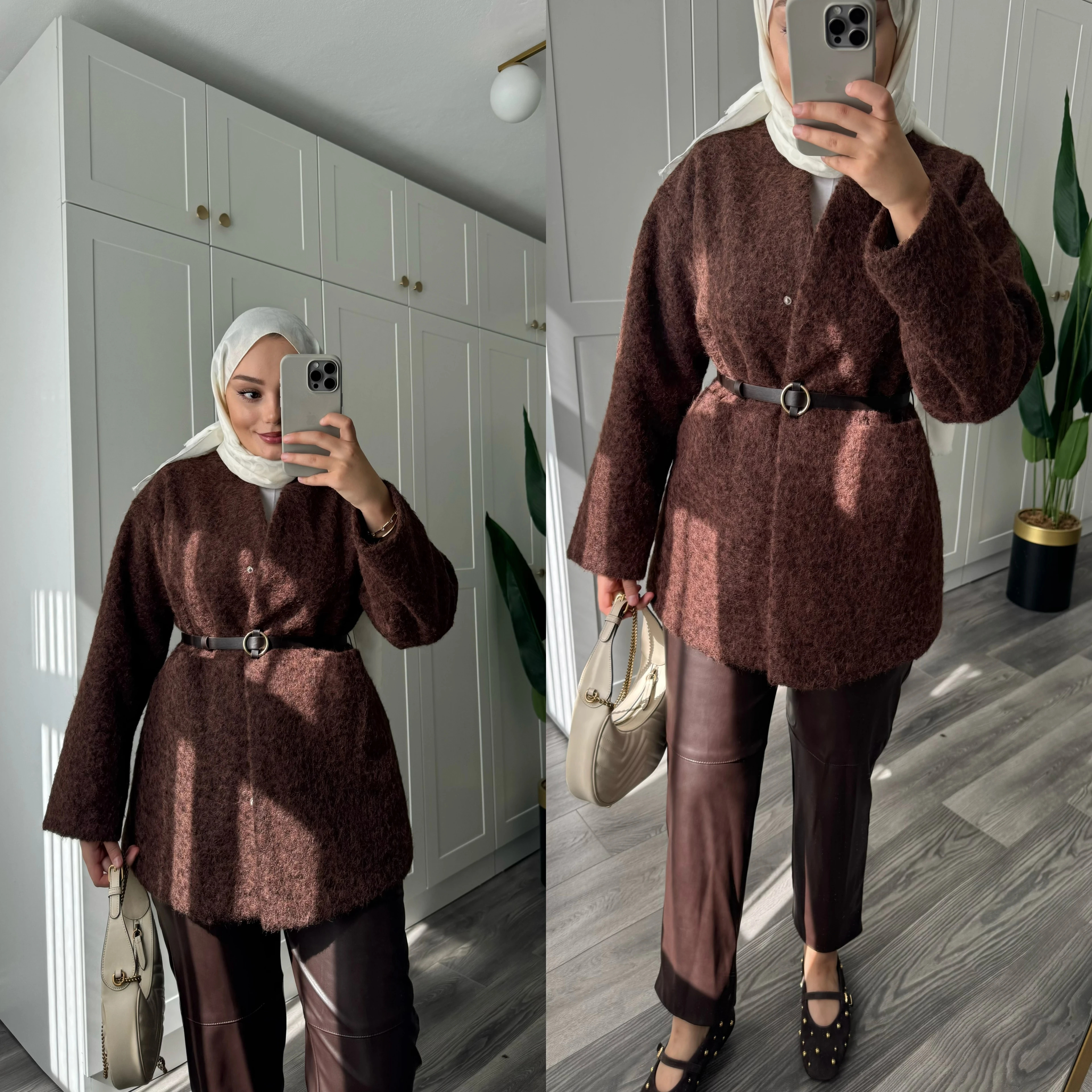 İpekyol Astarlı Kaban Kahverengi