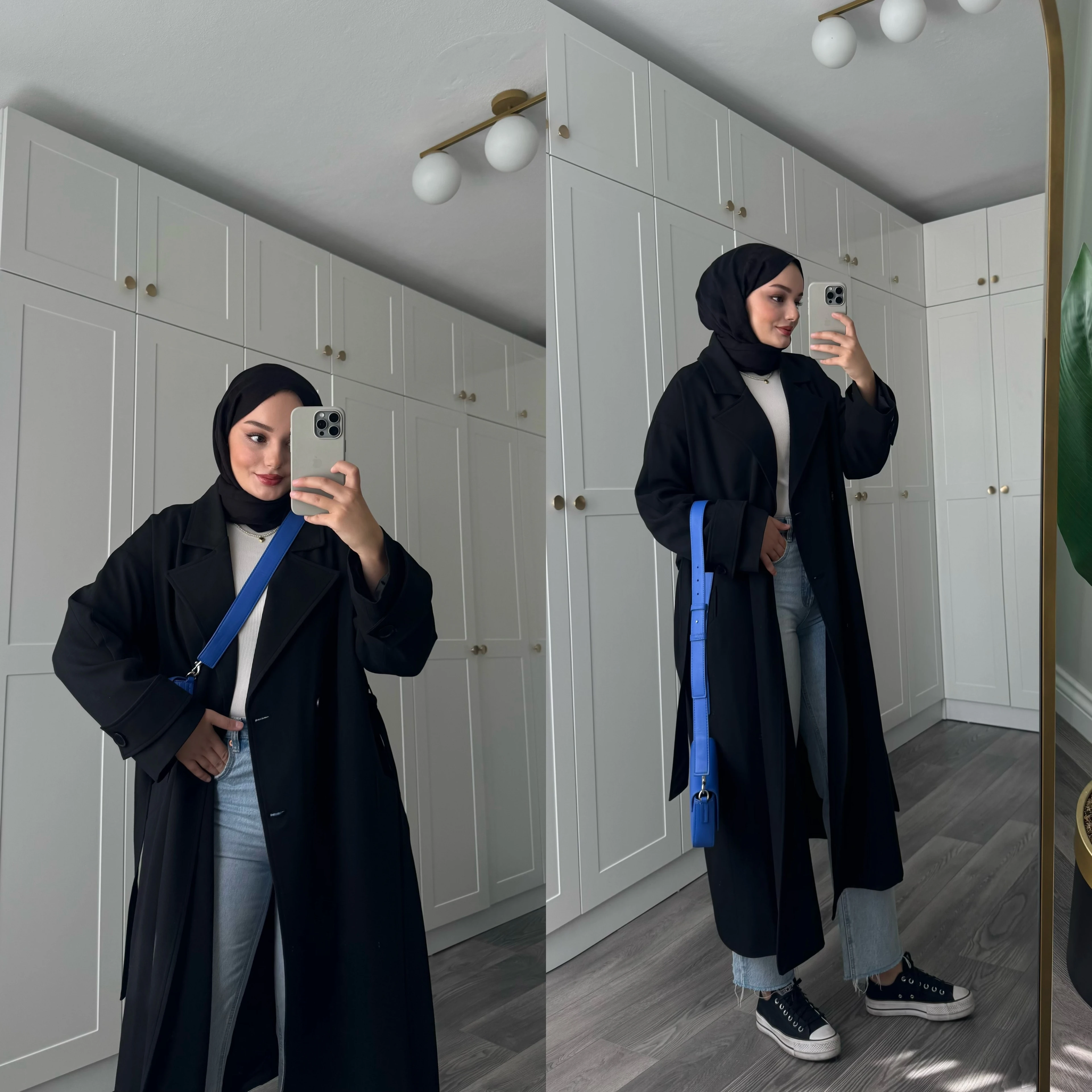 Premium Owersize Trençkot Siyah