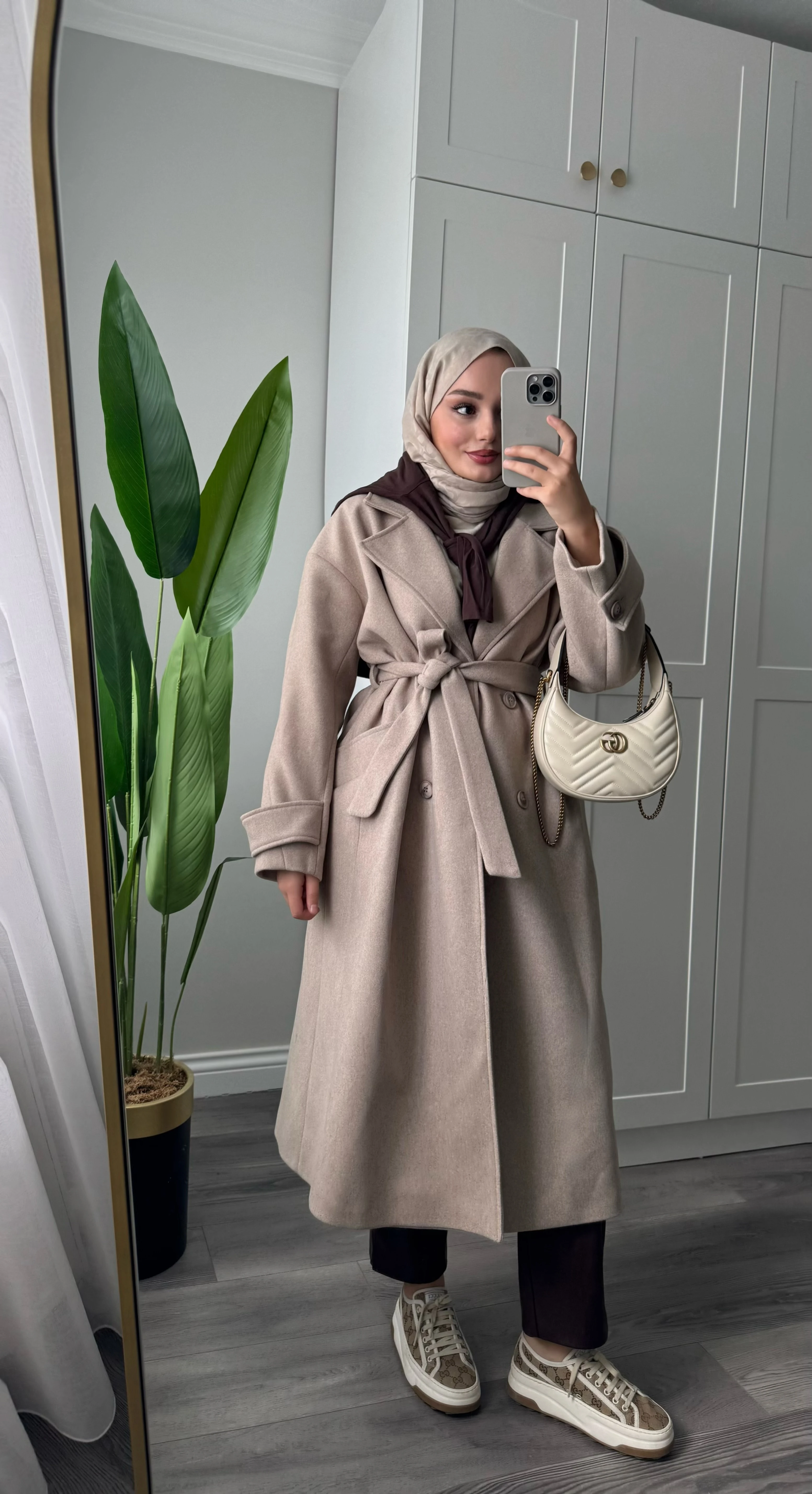 Premium Kaşe Kaban Bej