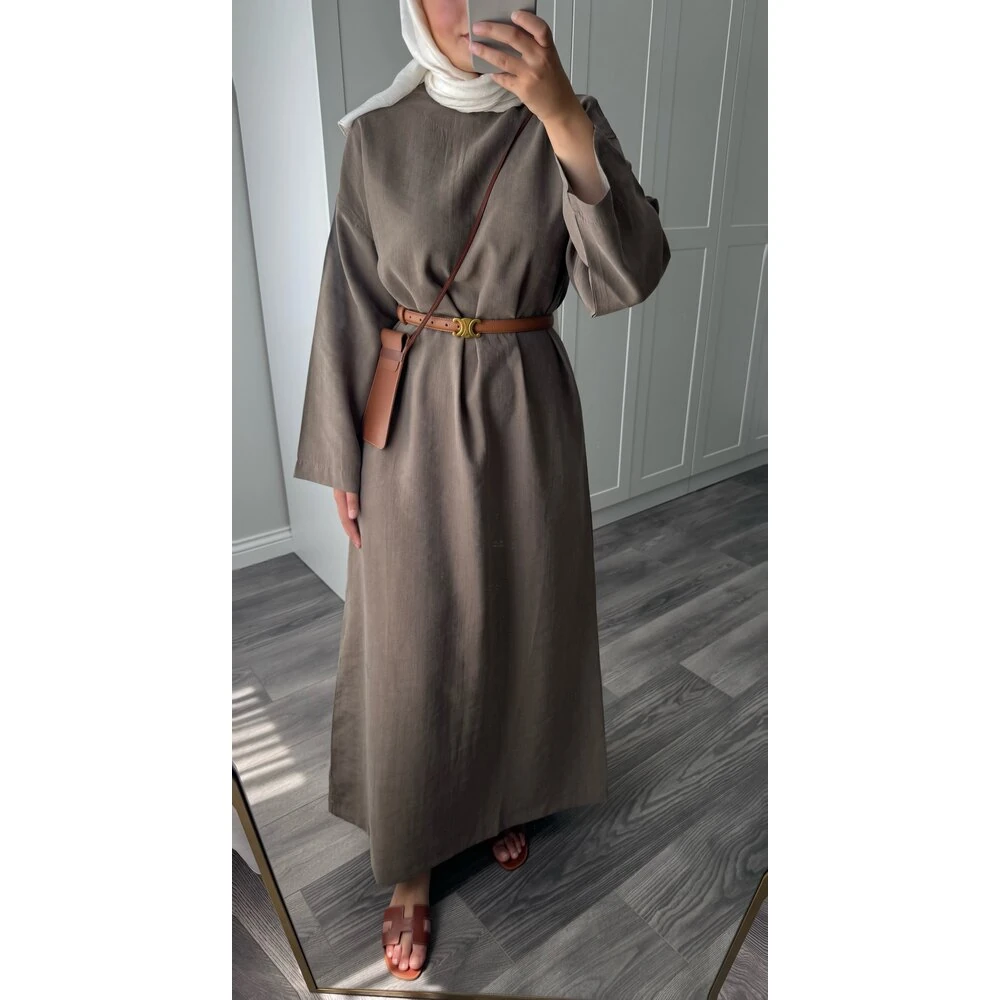 Basic Tensel Elbise Haki