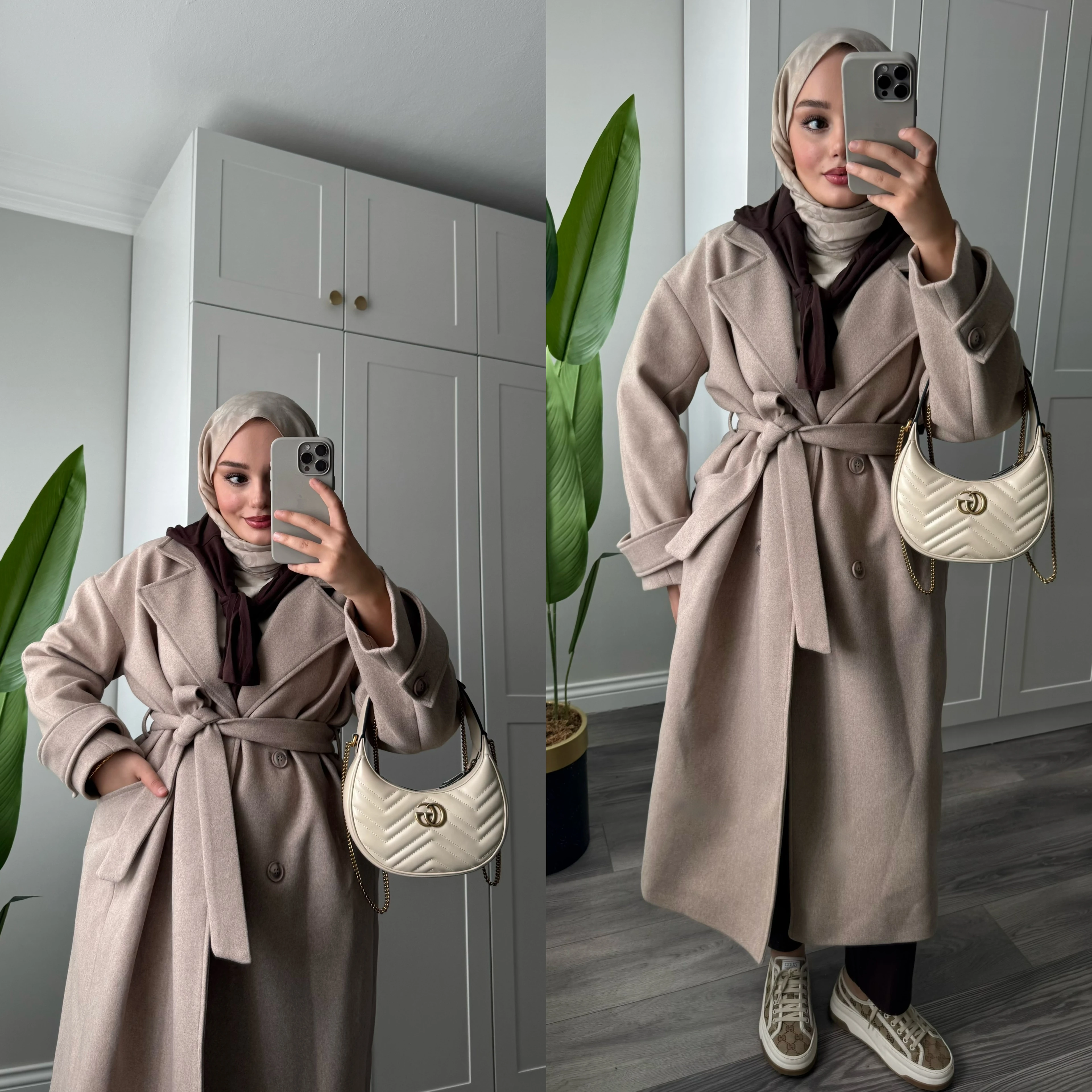 Premium Kaşe Kaban Bej