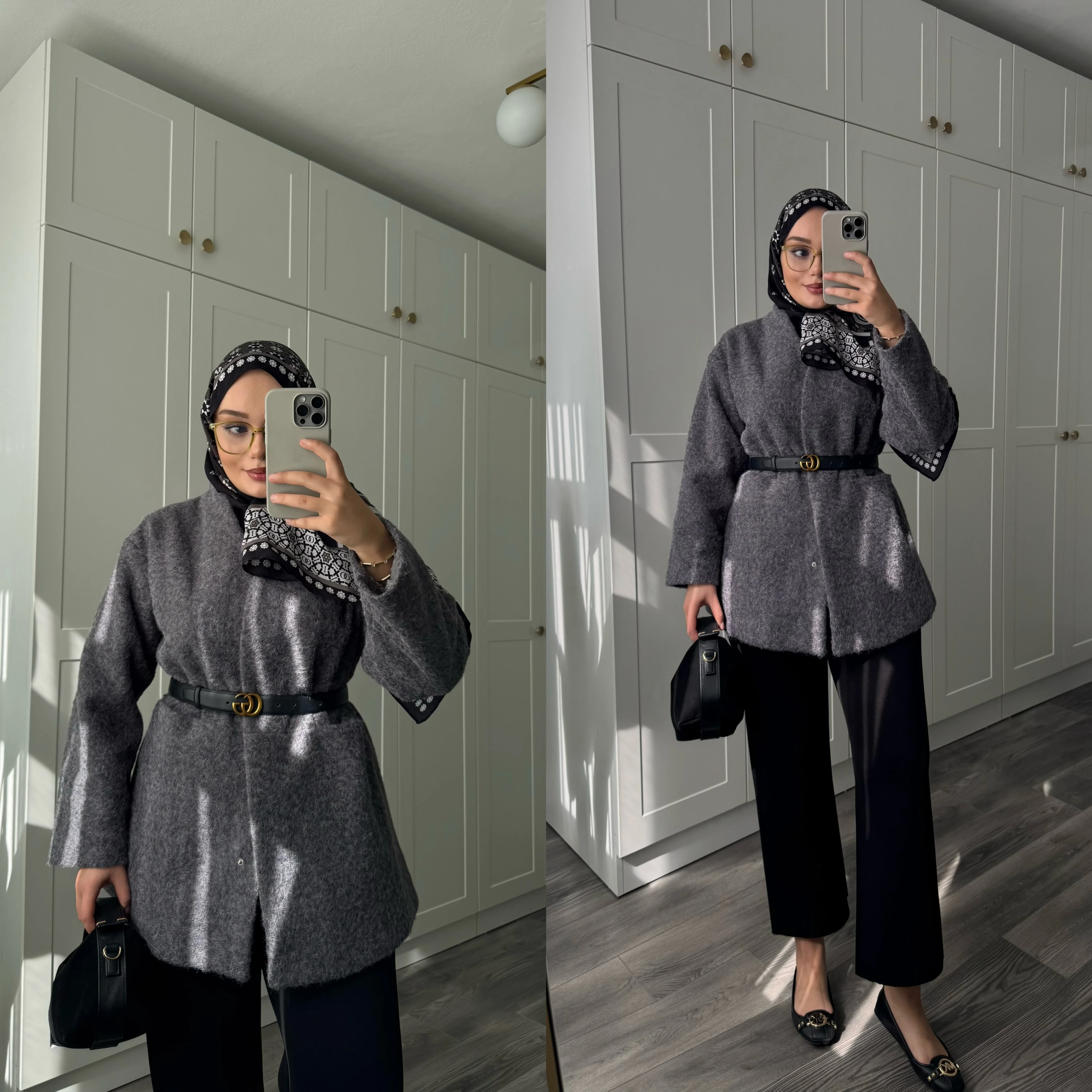 İpekyol Astarlı Kaban Antrasit 