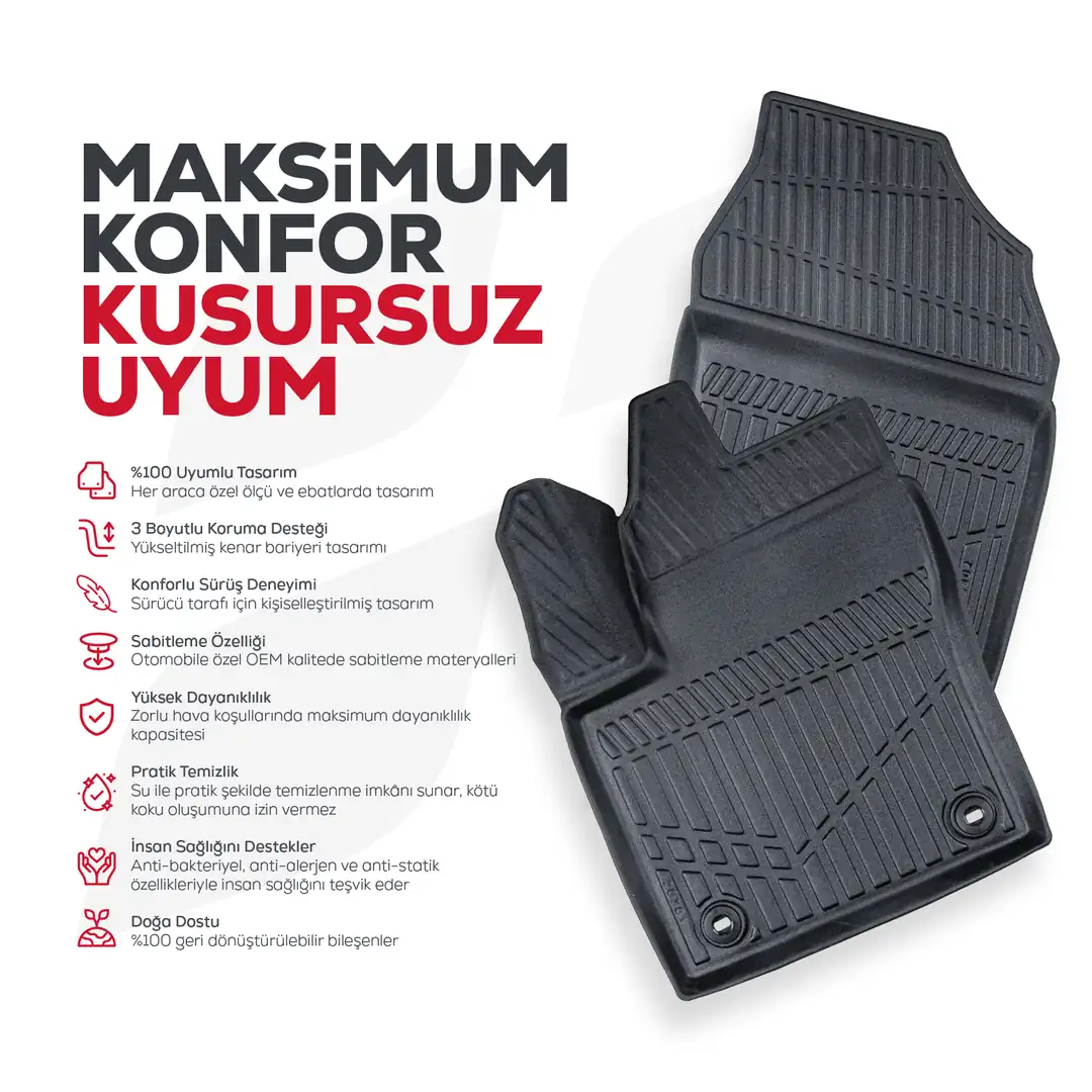 Volkswagen Golf 2003-2008 Arası 3D Havuzlu Paspas