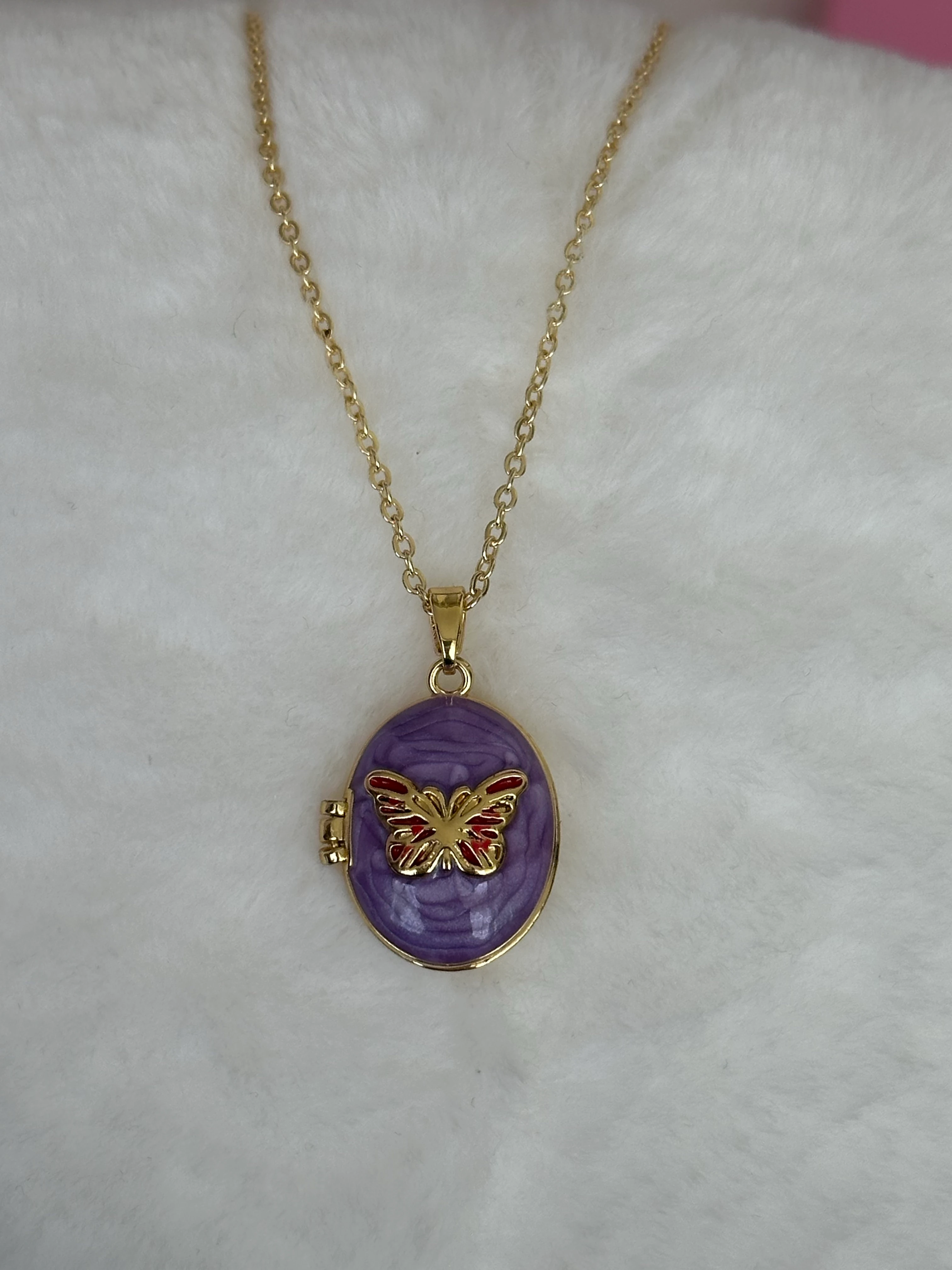 Çelik | Butterfly Open Locket Kolye