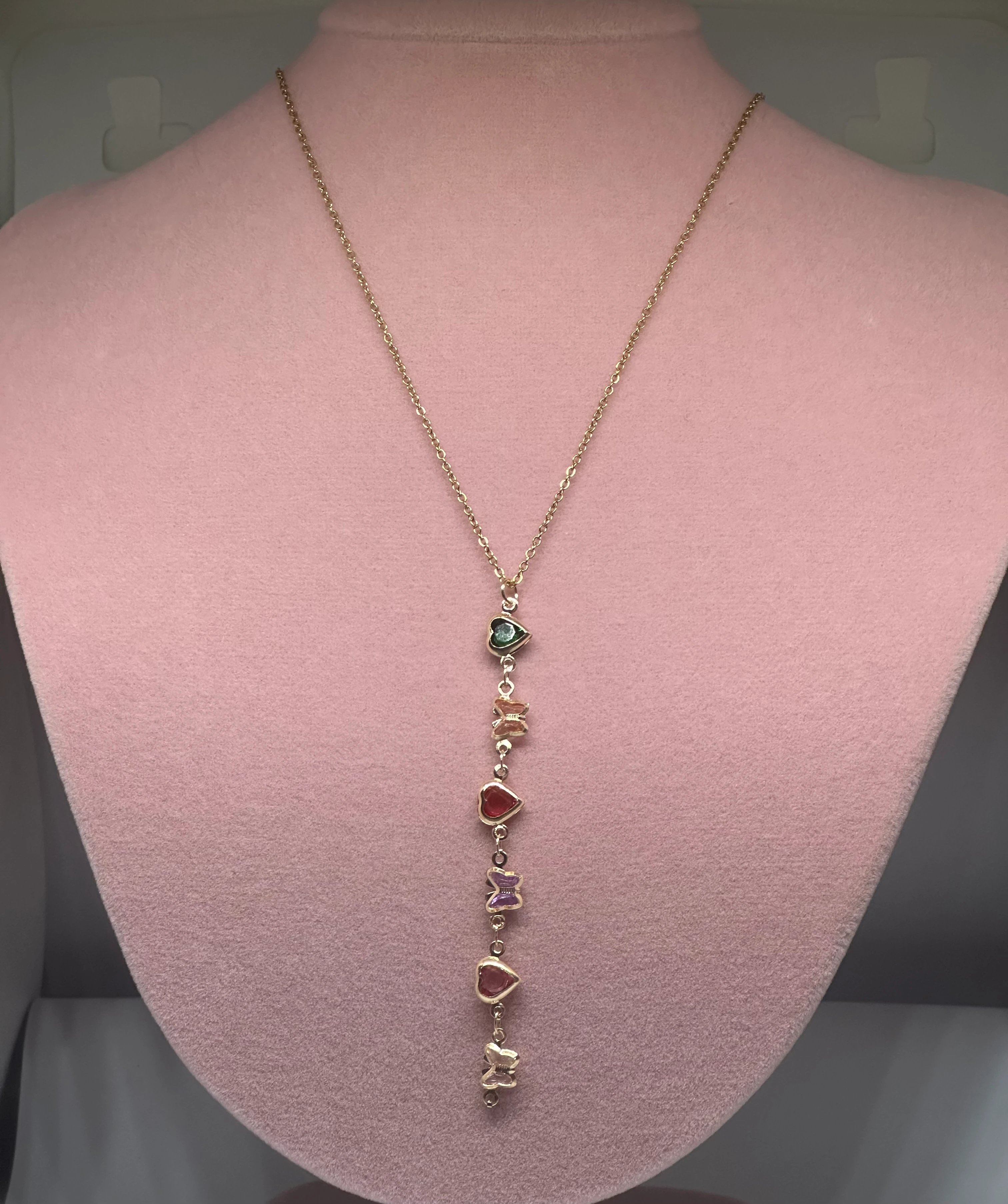 Renkli Kalpler Y Kolye