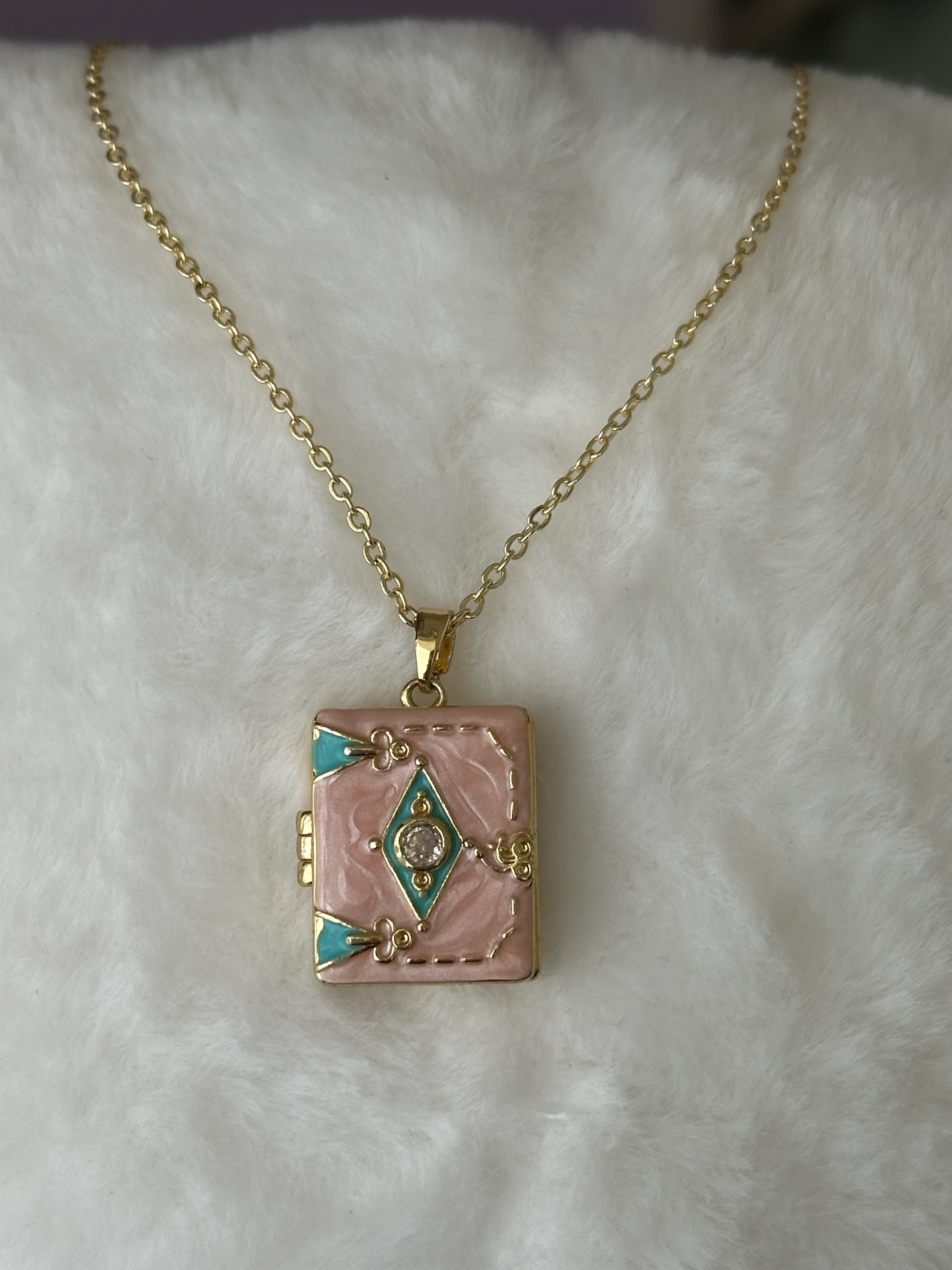 Çelik | Kitap Open Locket Kolye