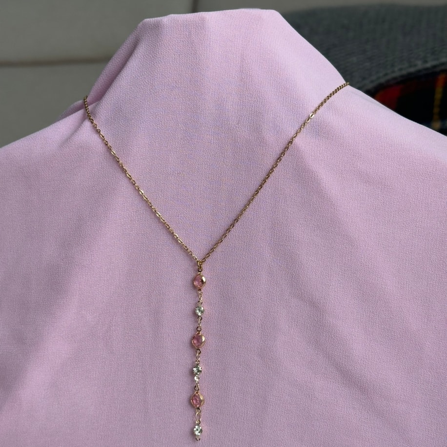 Pink Çelik Y Kolye