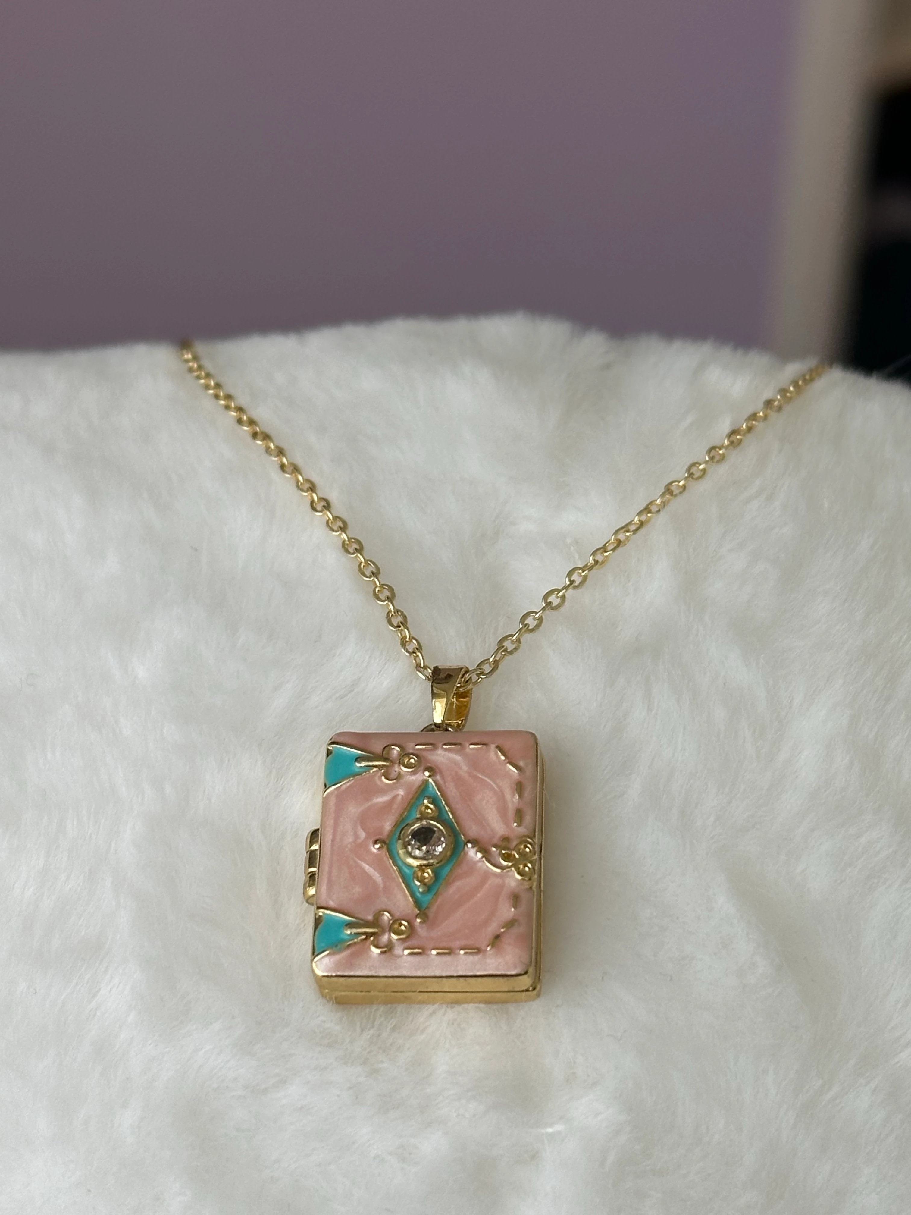 Çelik | Kitap Open Locket Kolye