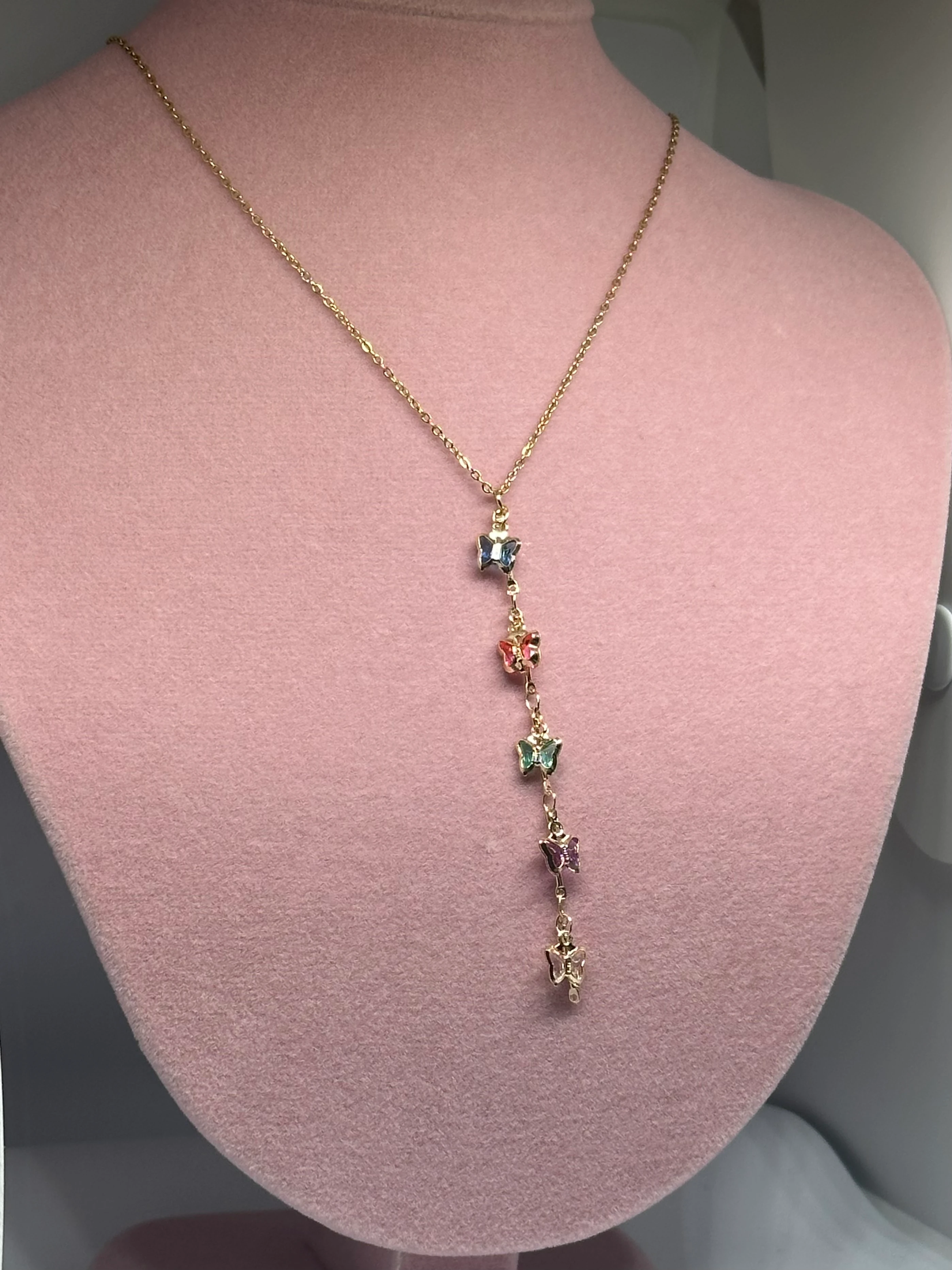 Butterfly Çelik Y Kolye