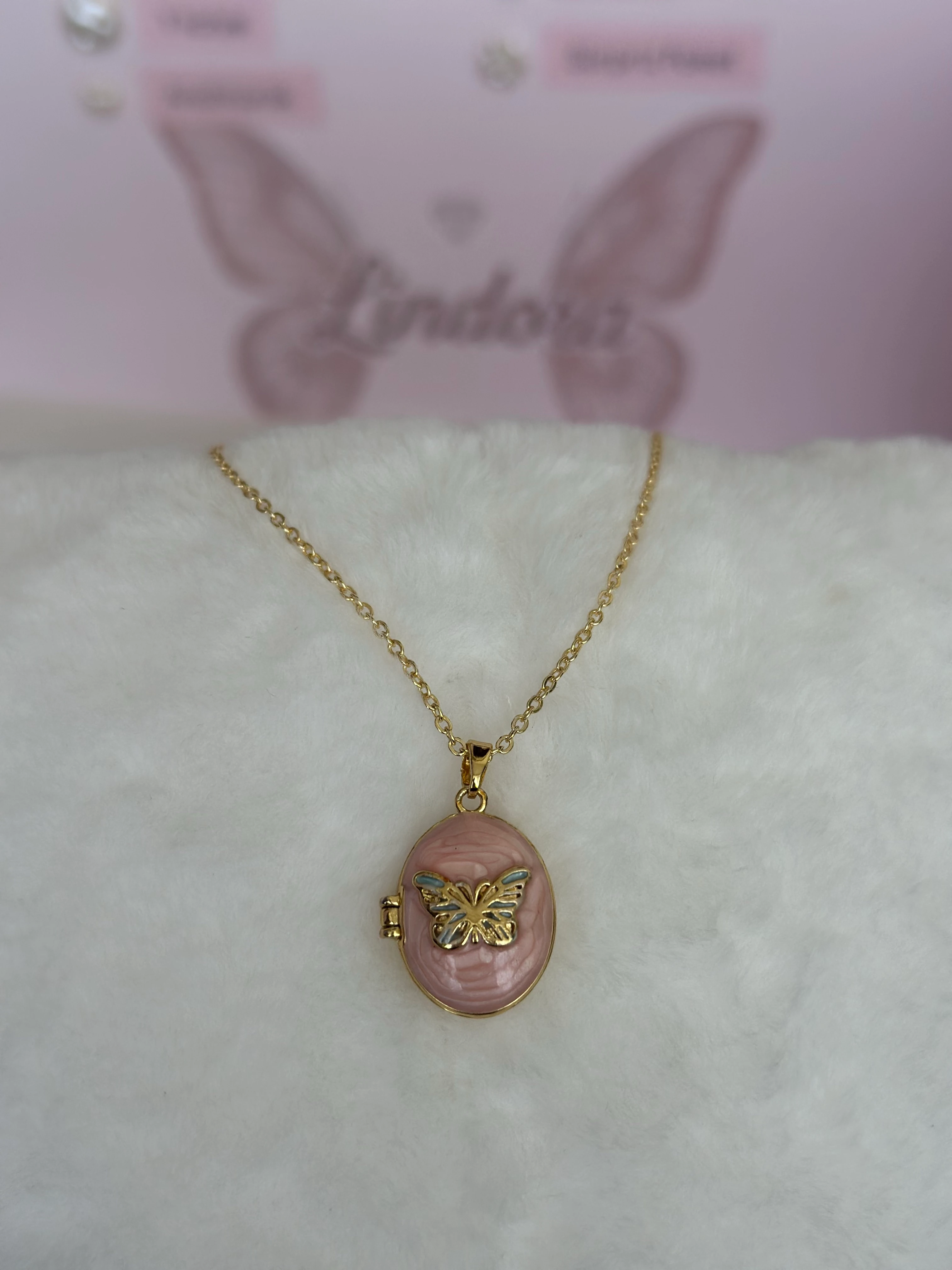 Çelik | Butterfly Open Locket Kolye