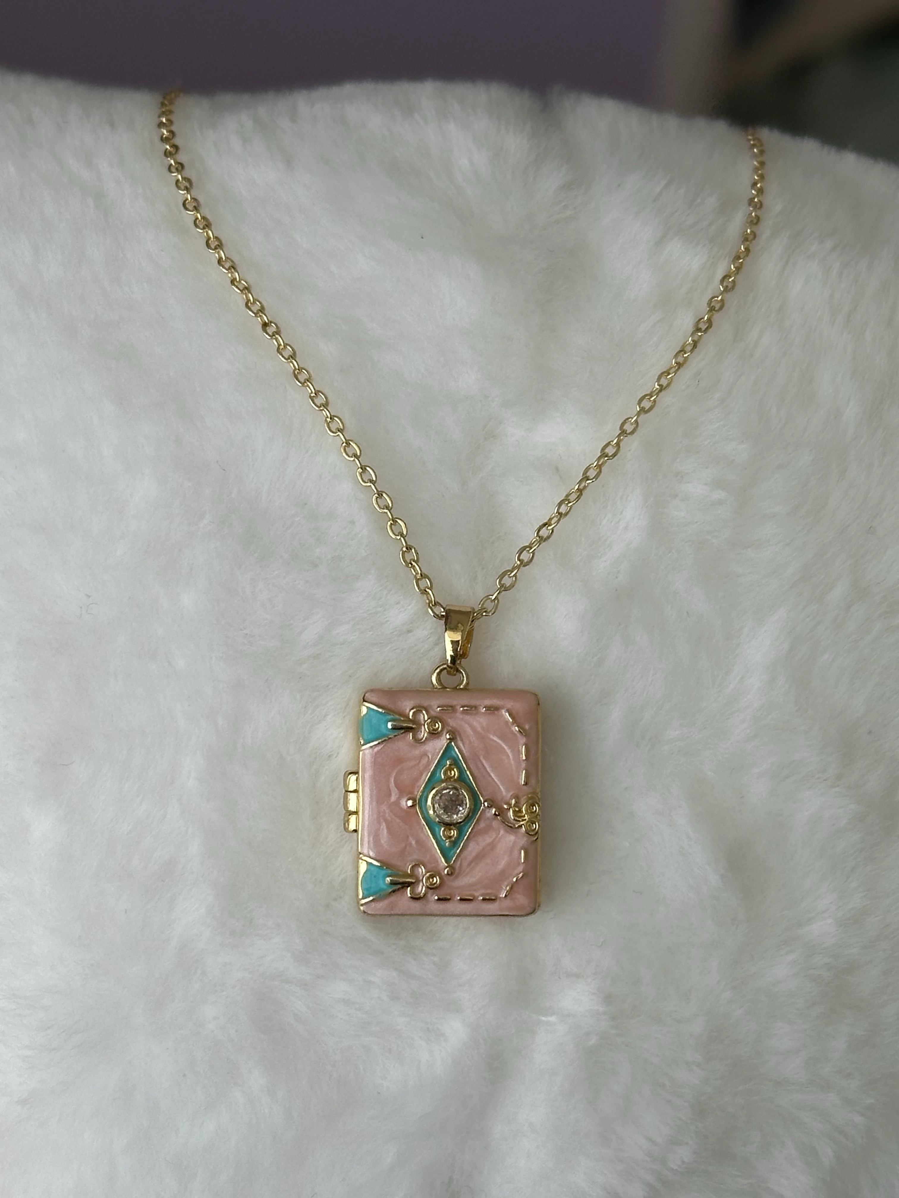 Çelik | Kitap Open Locket Kolye