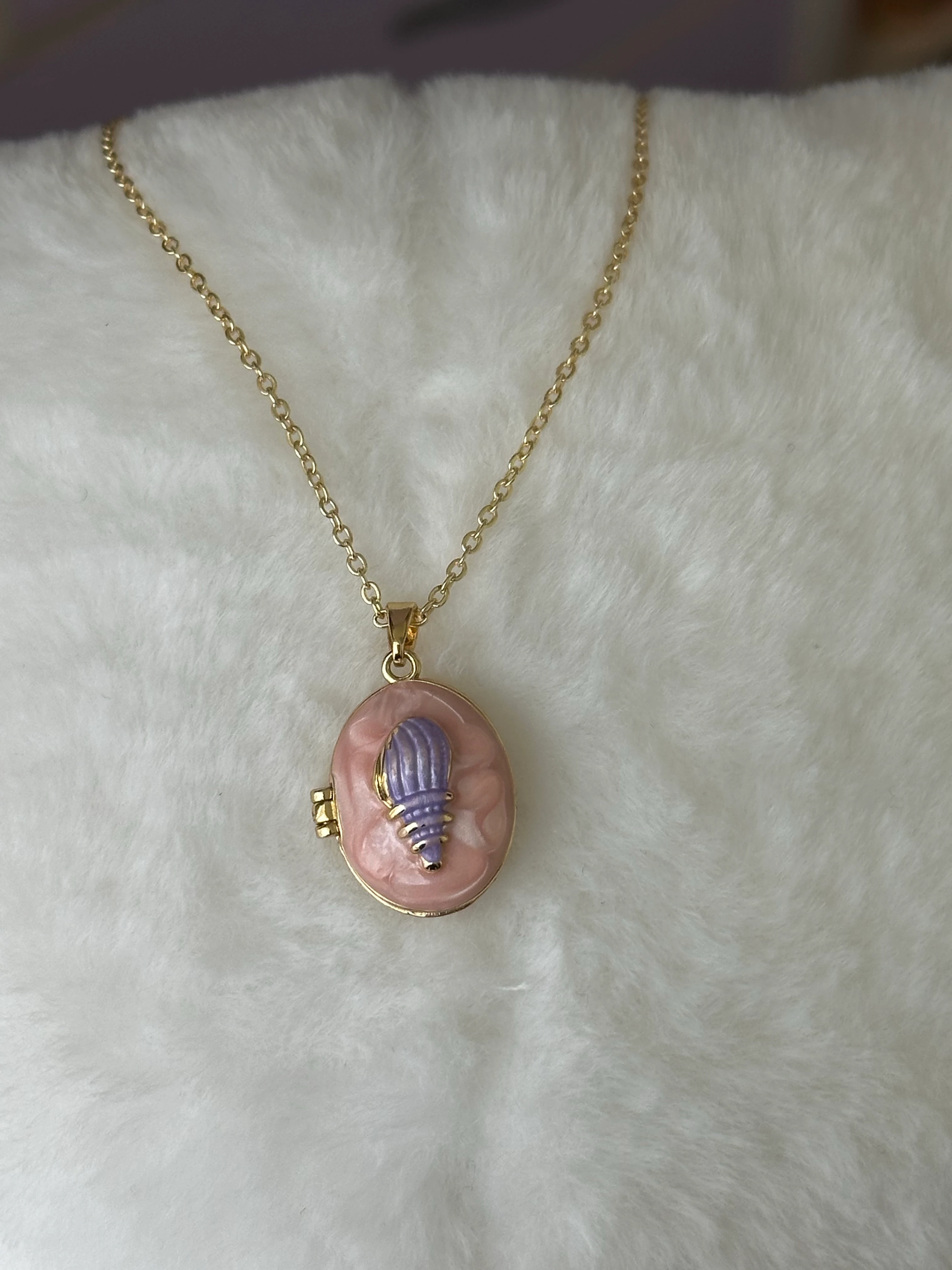 Çelik | Deniz Kabuğu Open Locket Kolye