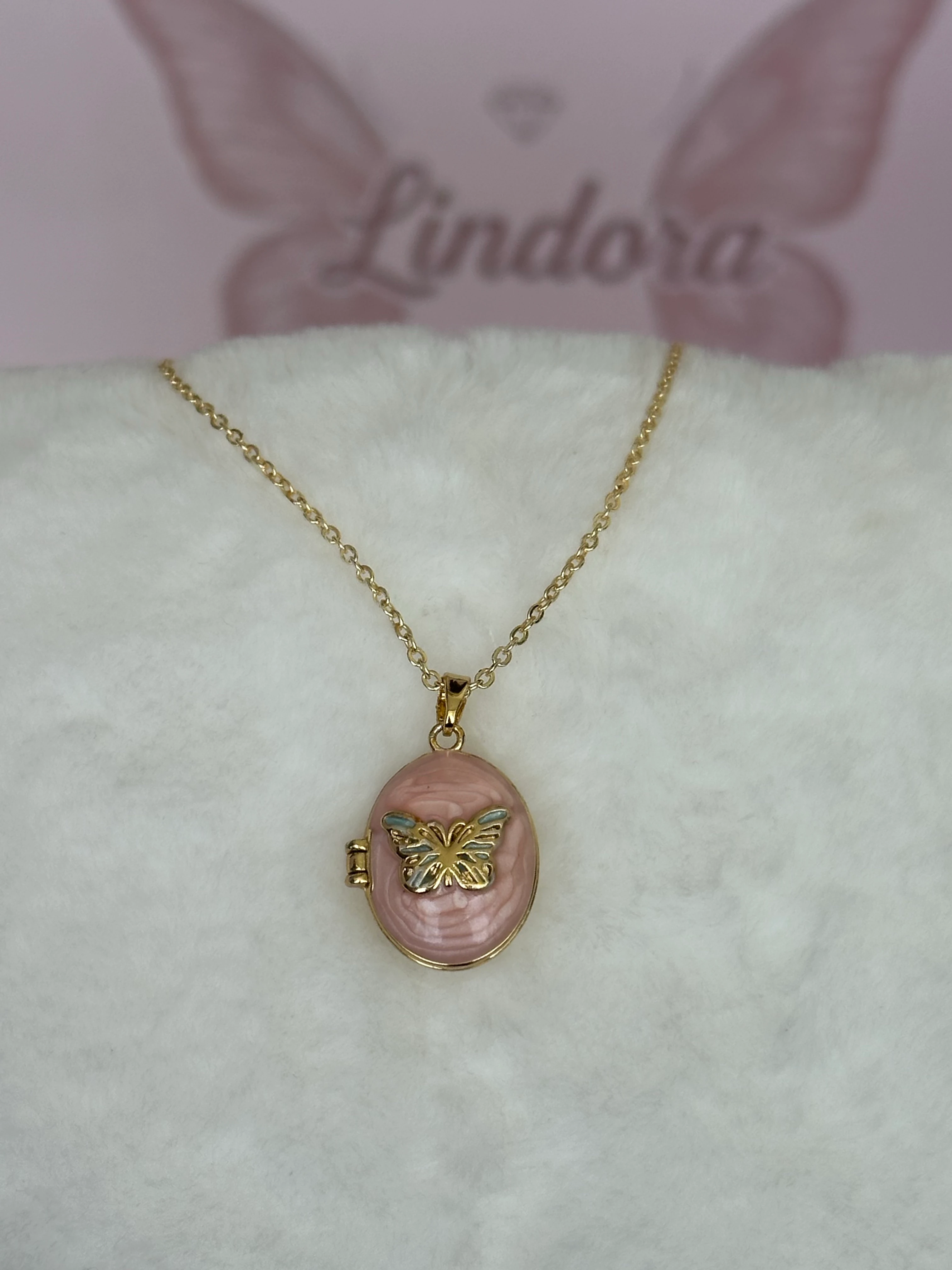 Çelik | Butterfly Open Locket Kolye