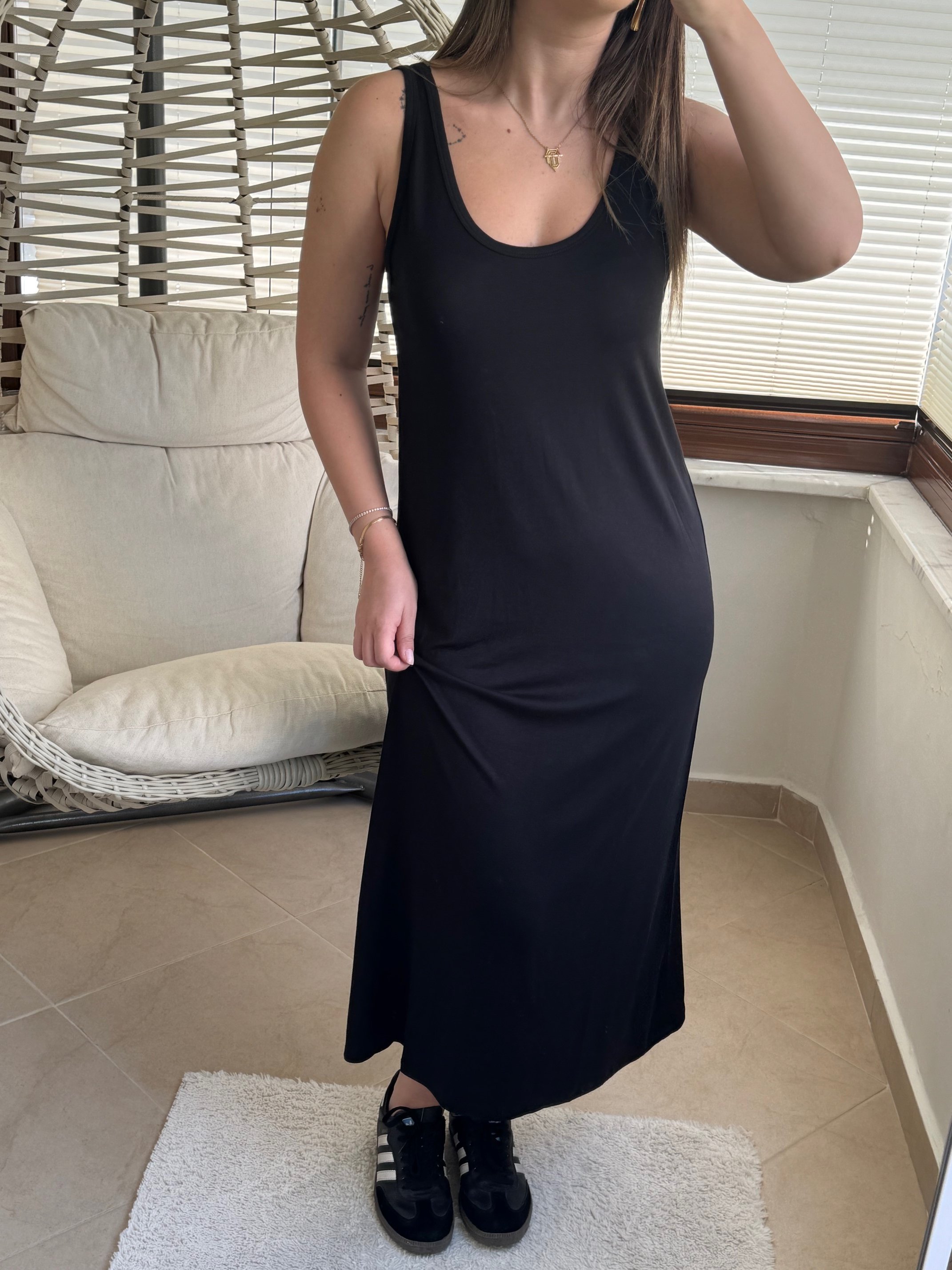 Massi Askılı Basic Maxi Elbise