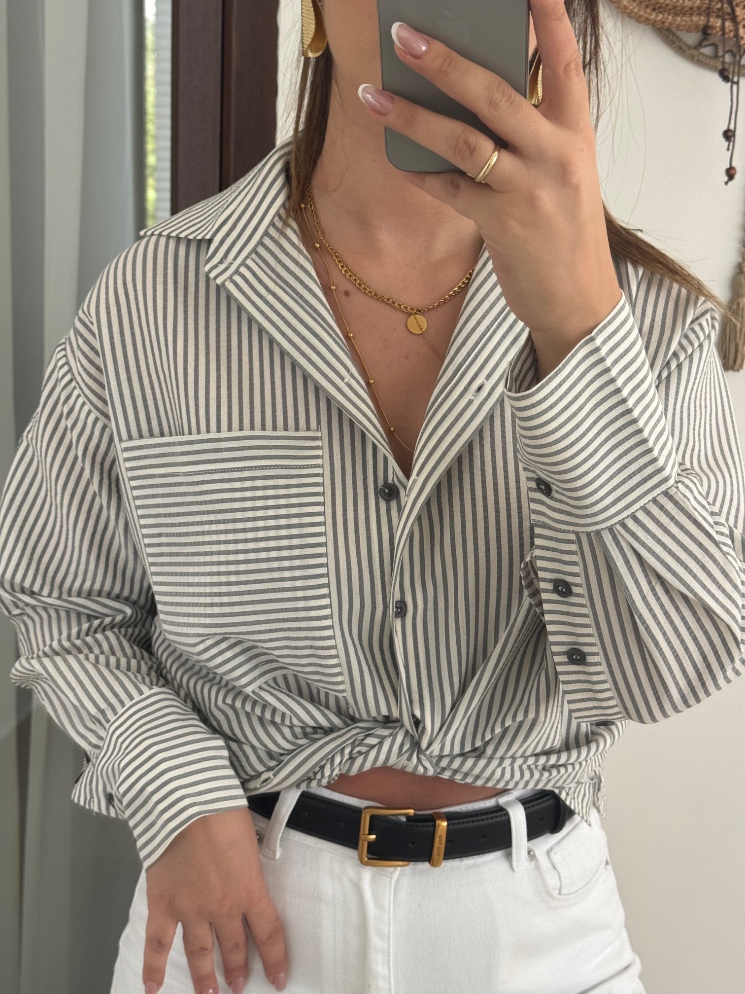 ZR Çizgili Oversize Gömlek