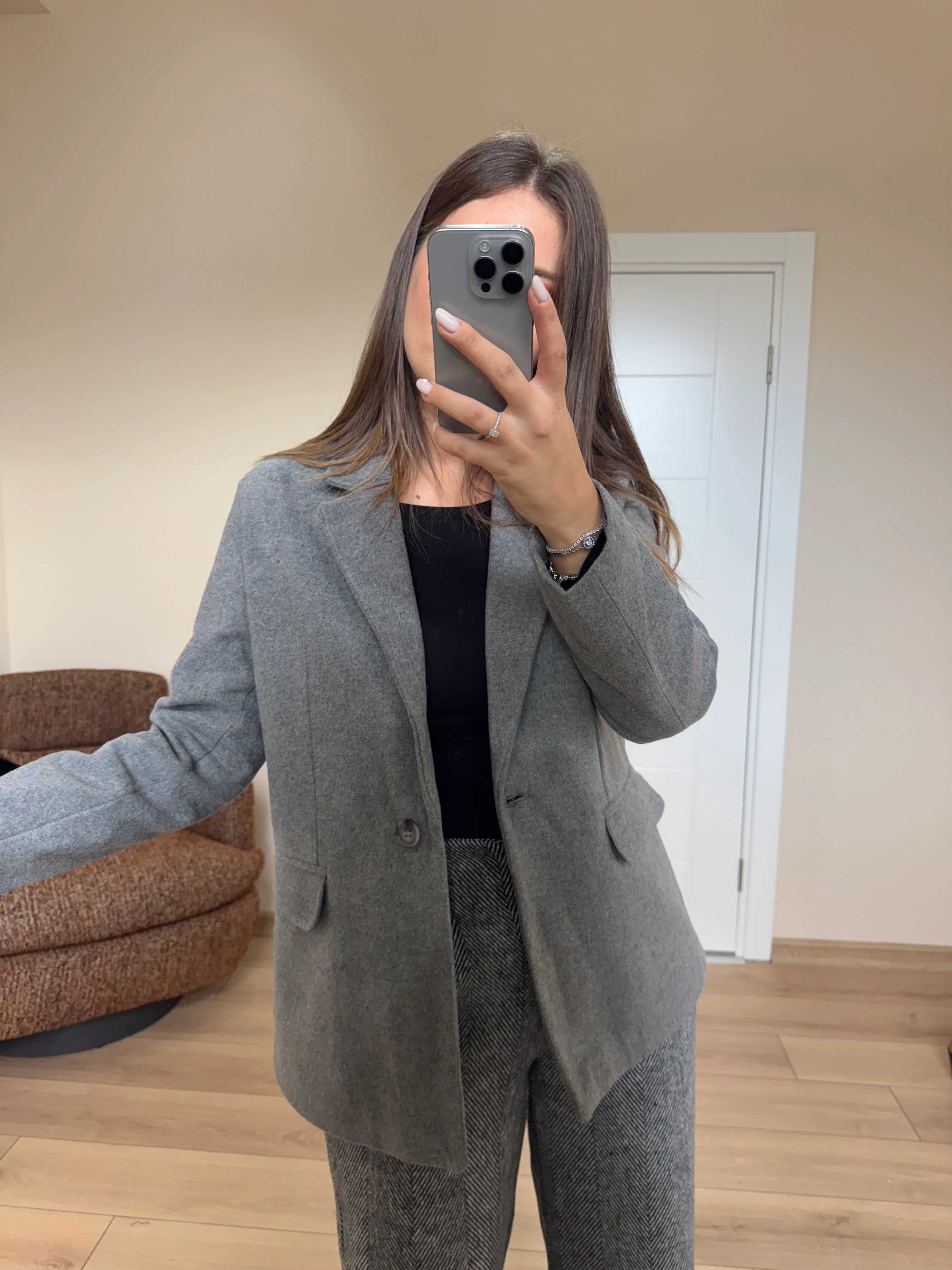 Tek Düğmeli Kaşe Ceket