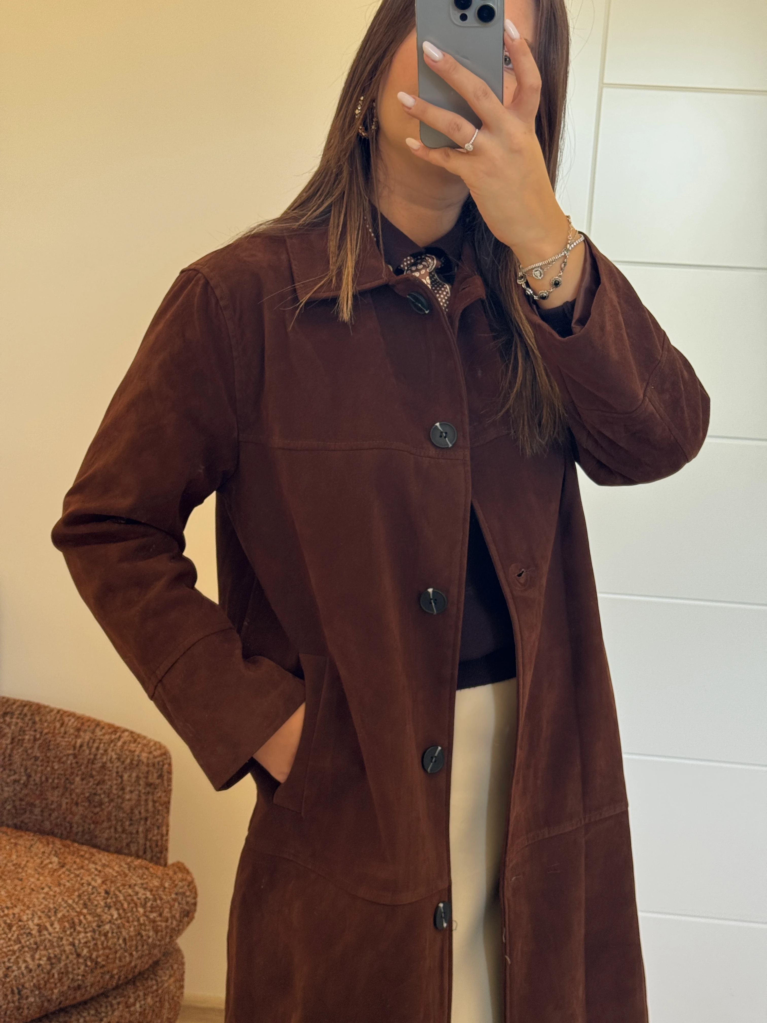 Midi Boy Süet Kaban