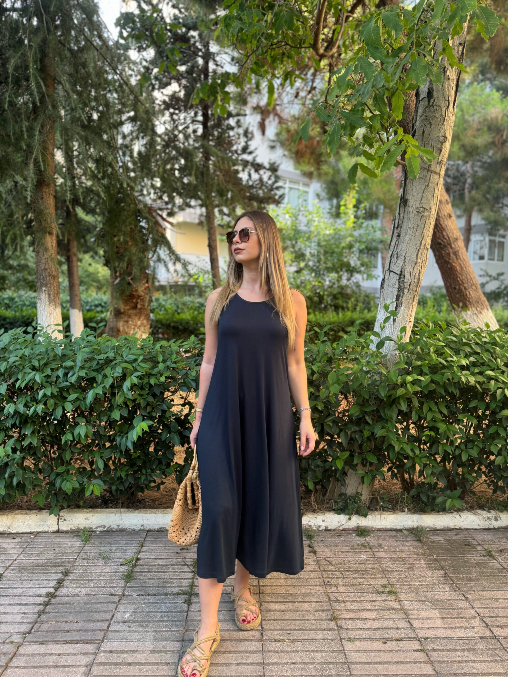 Sıfır Kol Modal Elbise