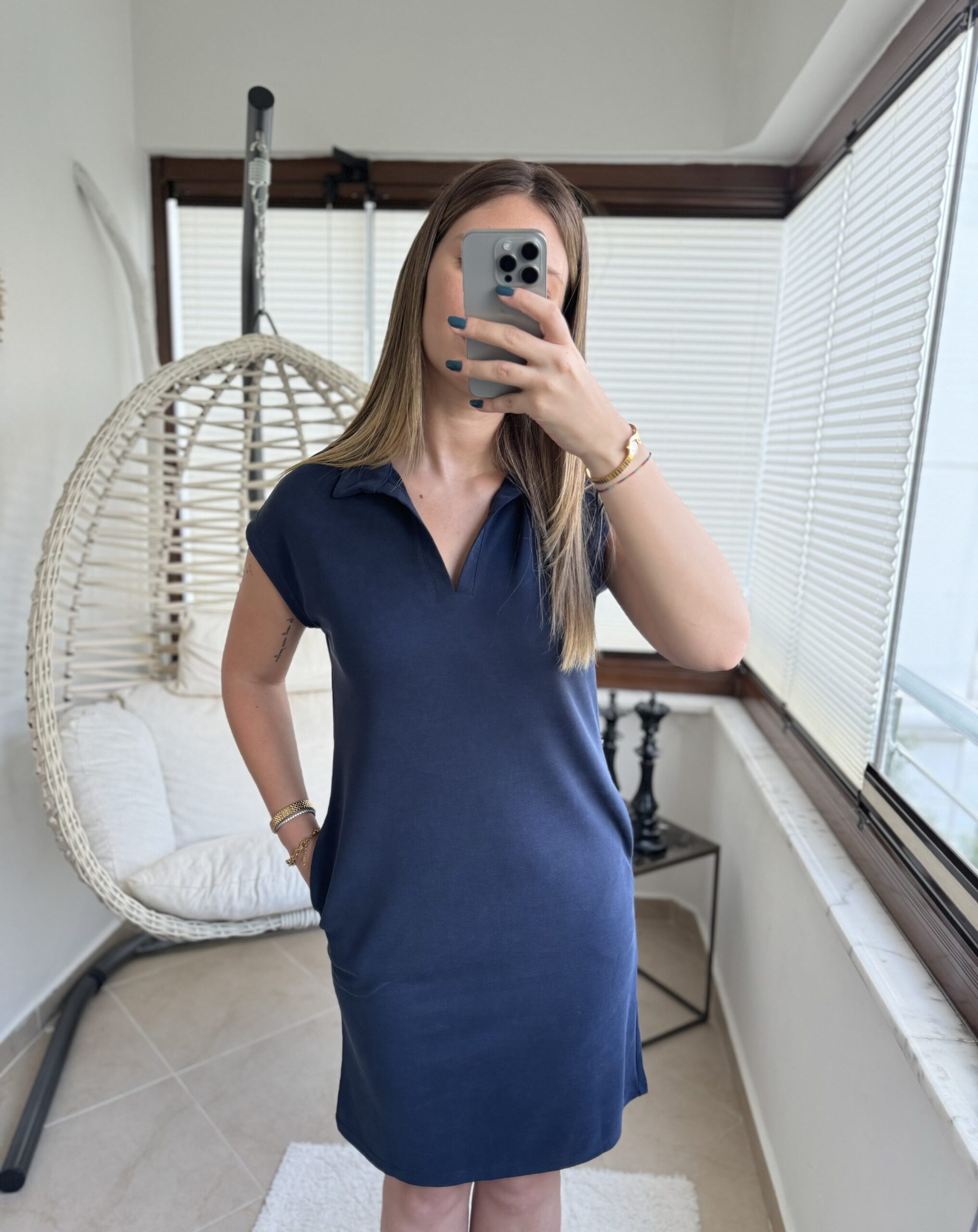 Premium Oys Modal Kumaş Polo Yaka Elbise