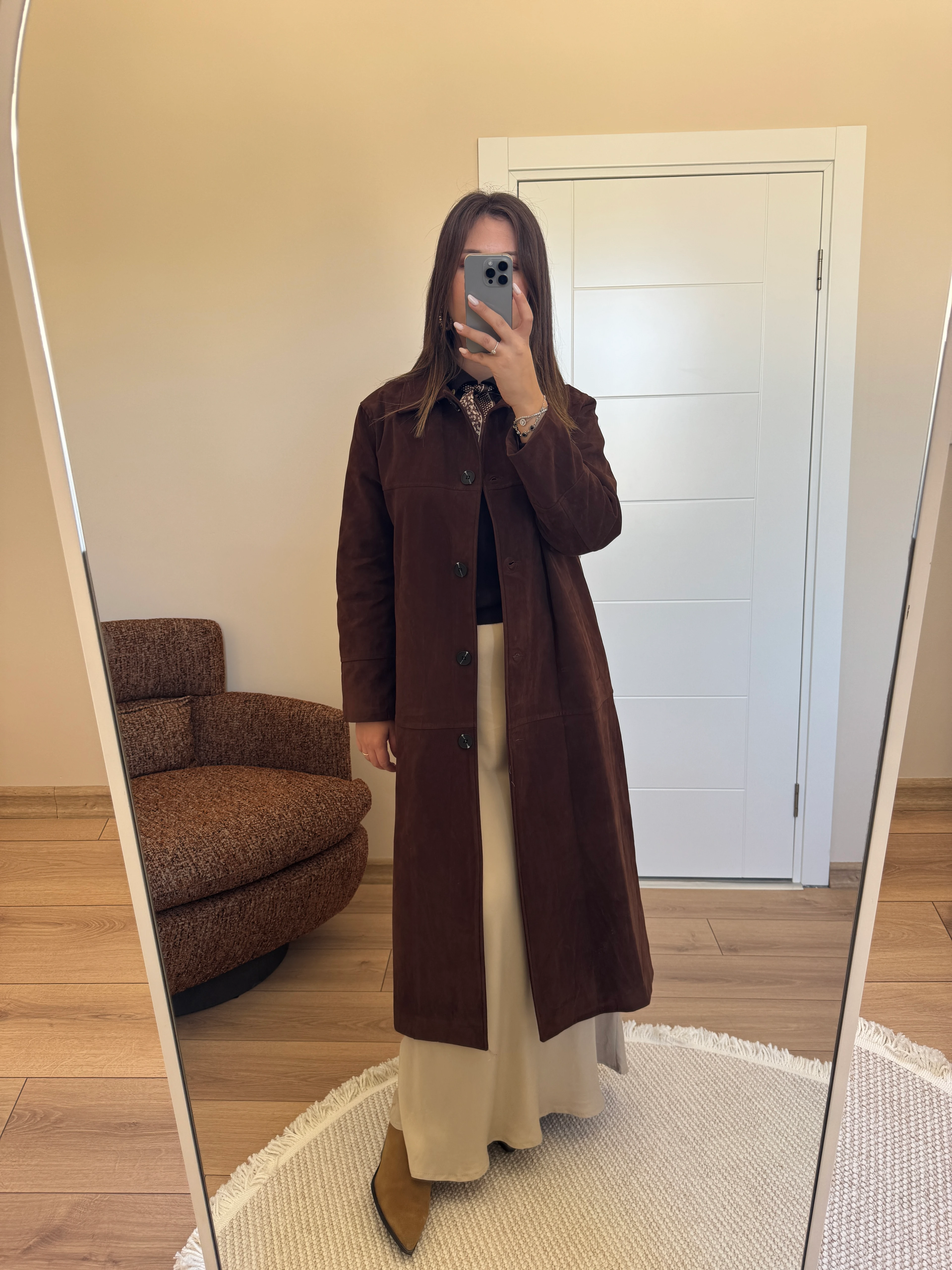 Midi Boy Süet Kaban