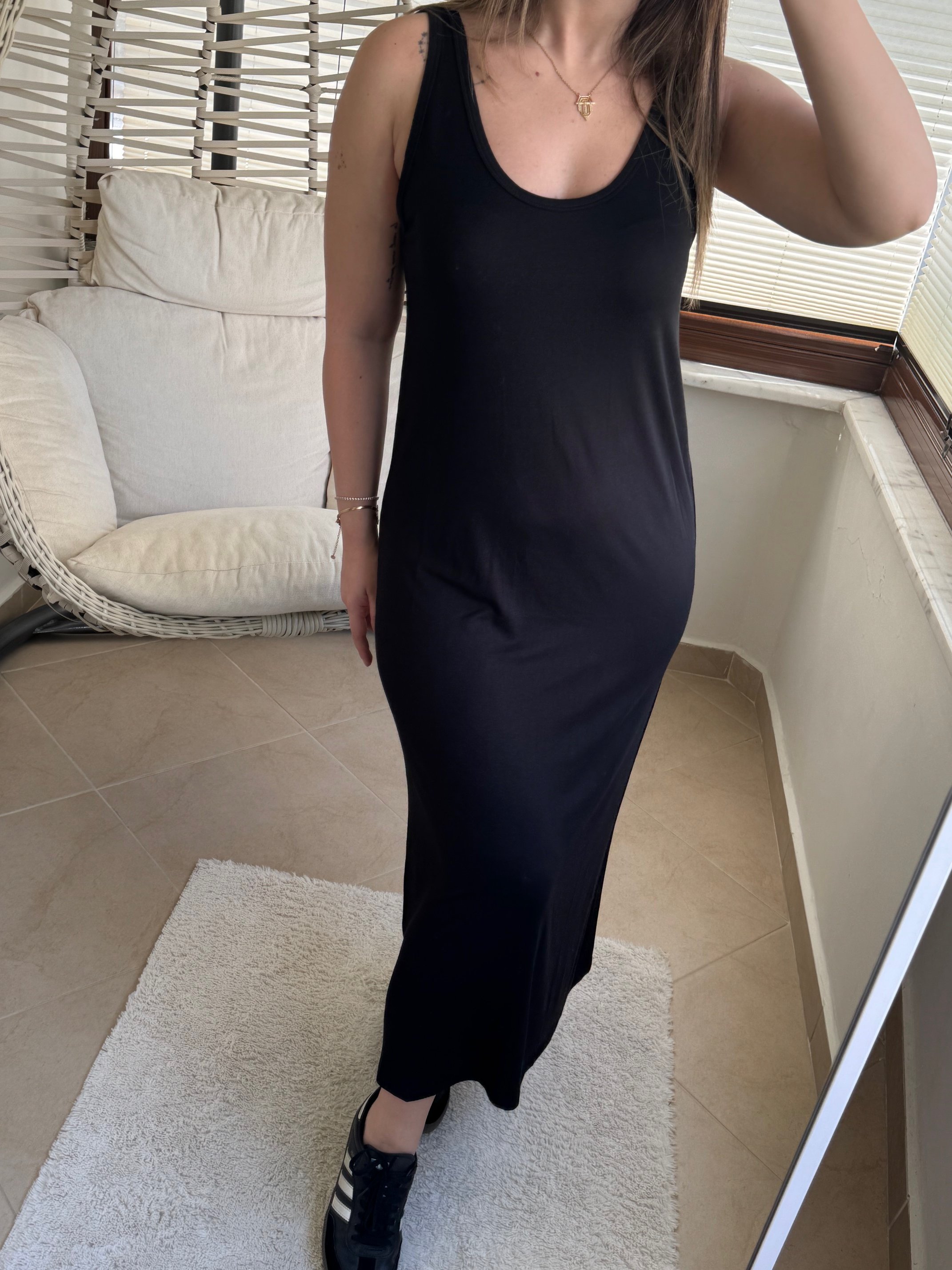 Massi Askılı Basic Maxi Elbise