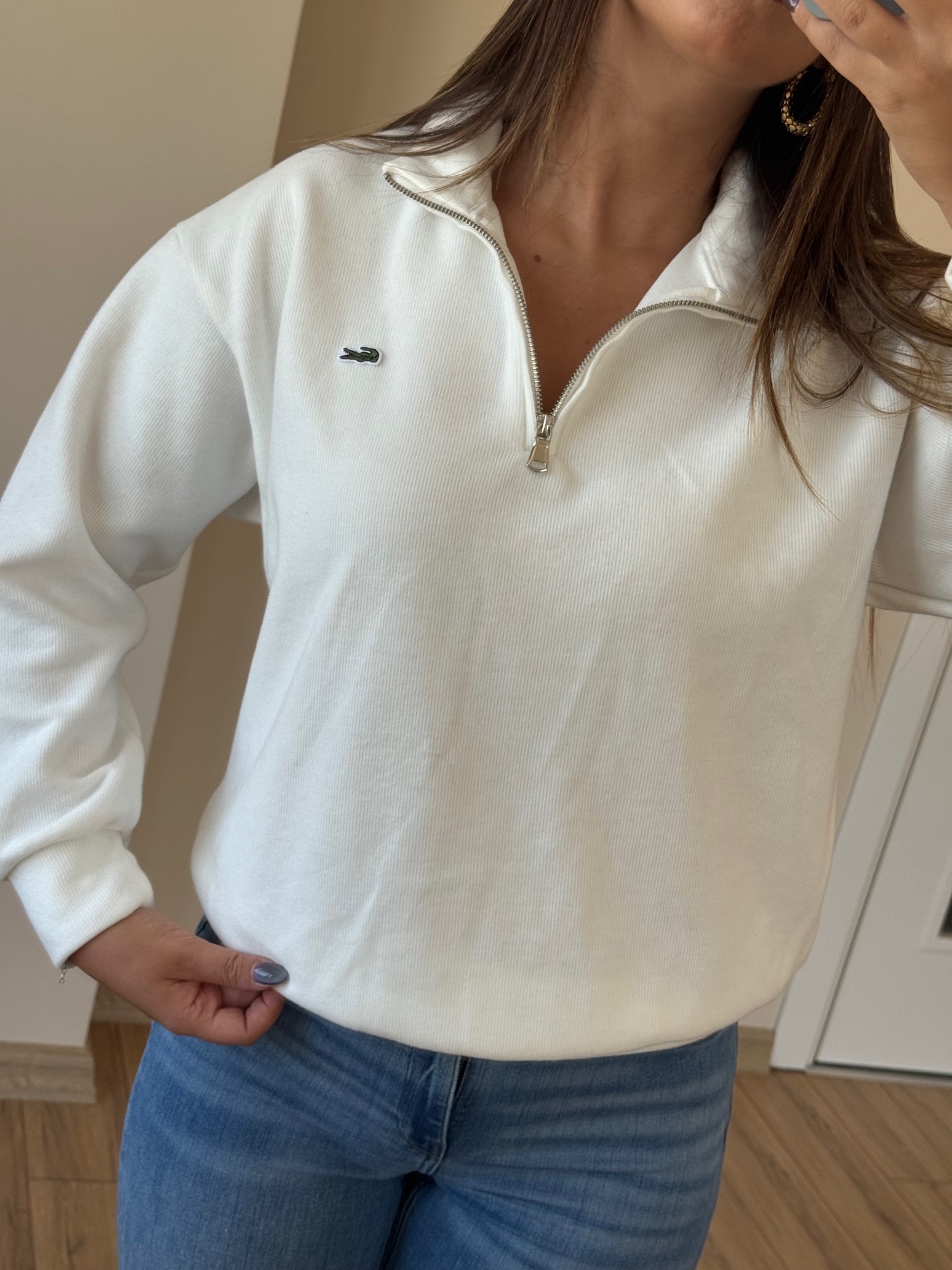LCST Yarım Fermuarlı Dik Yaka Sweatshirt