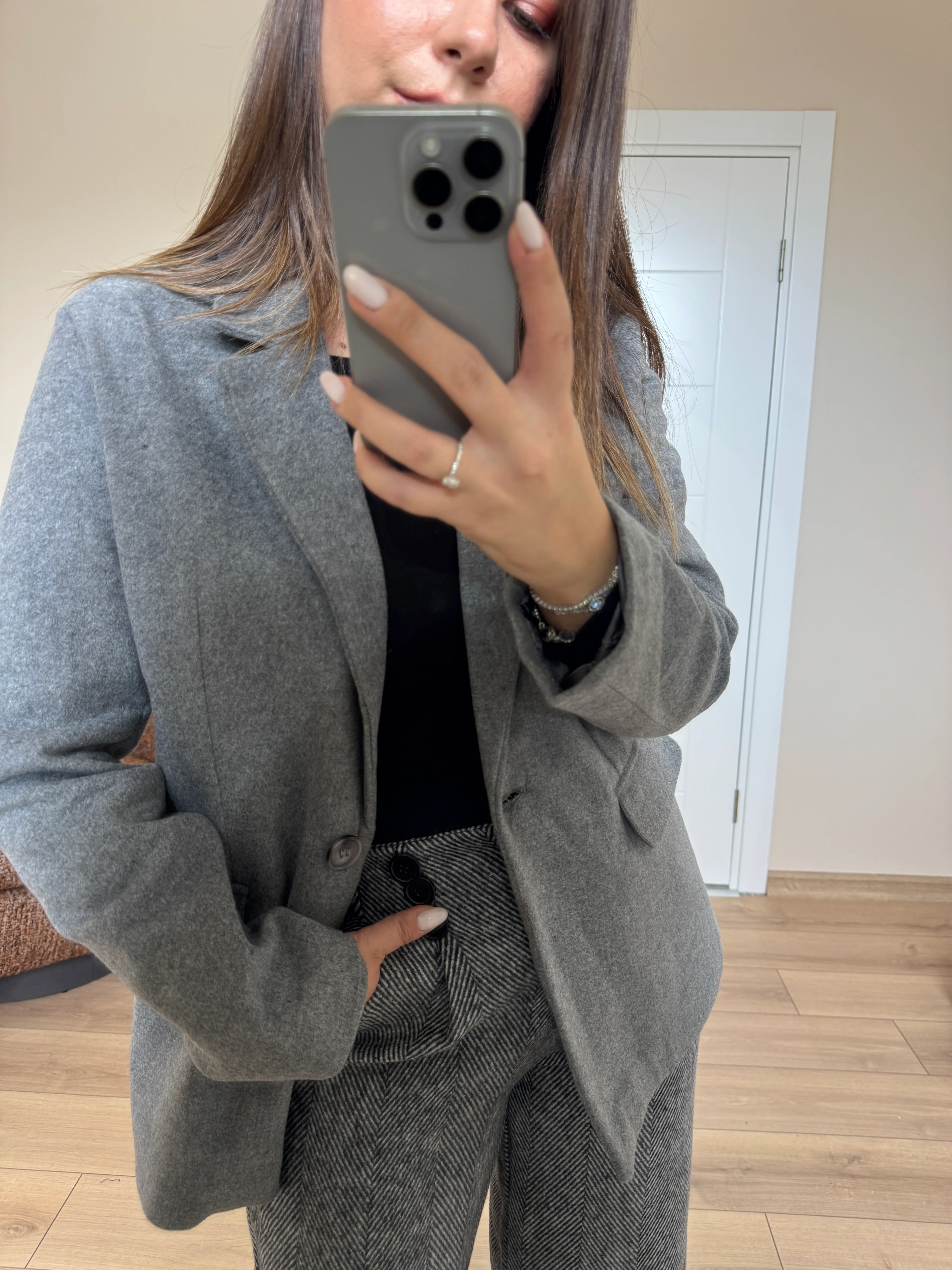 Tek Düğmeli Kaşe Ceket