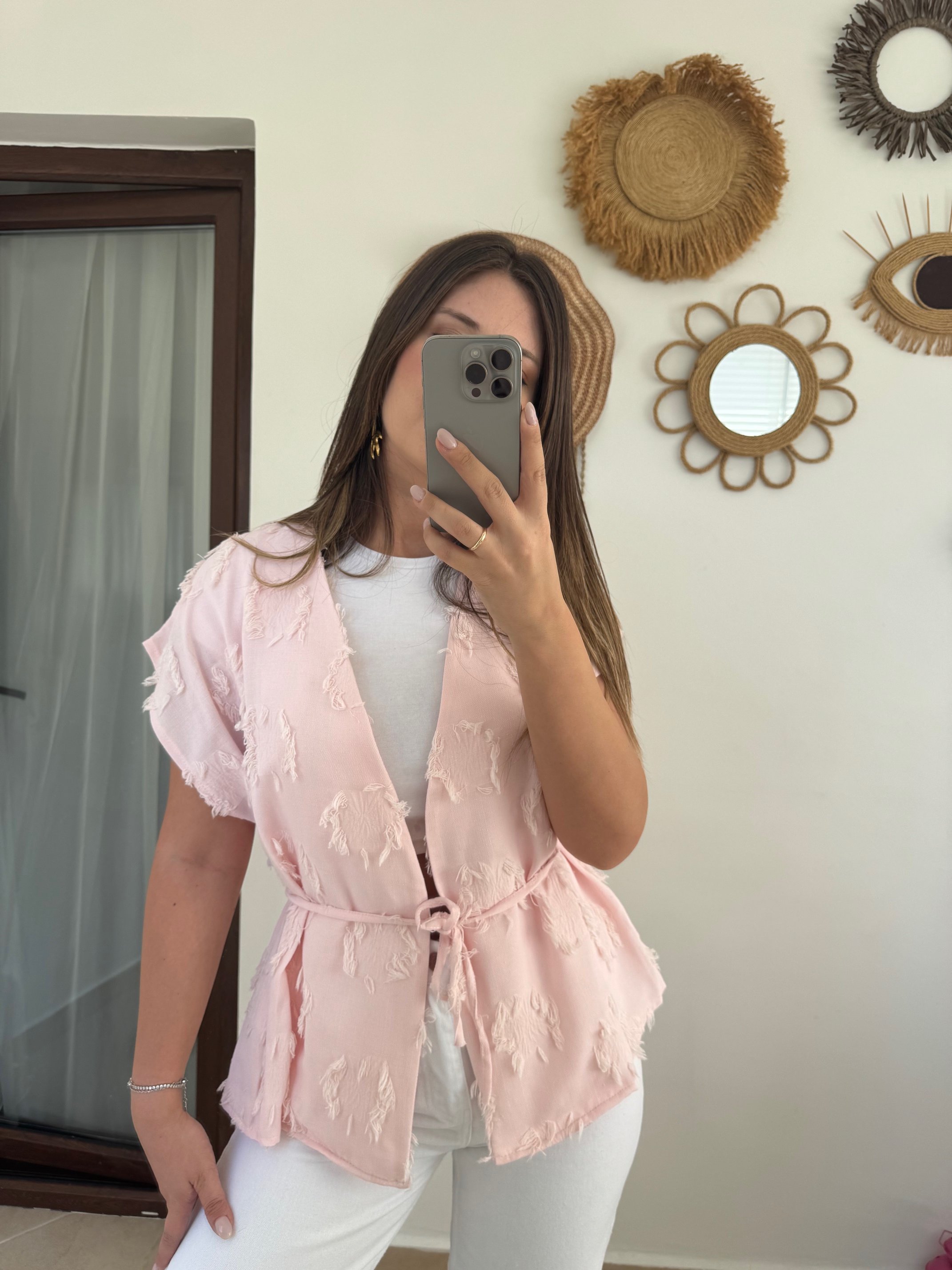 Püskül Detaylı Bağcıklı Kimono