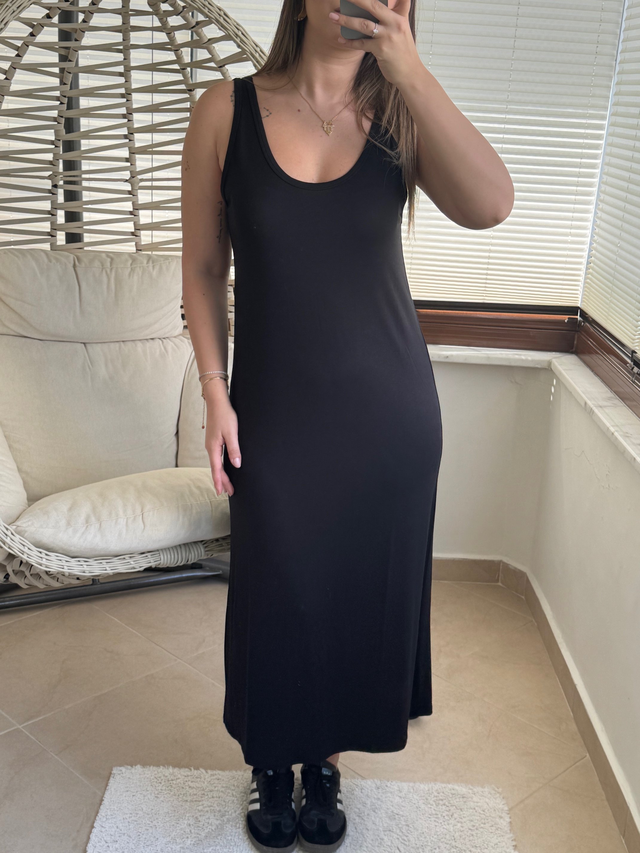 Massi Askılı Basic Maxi Elbise