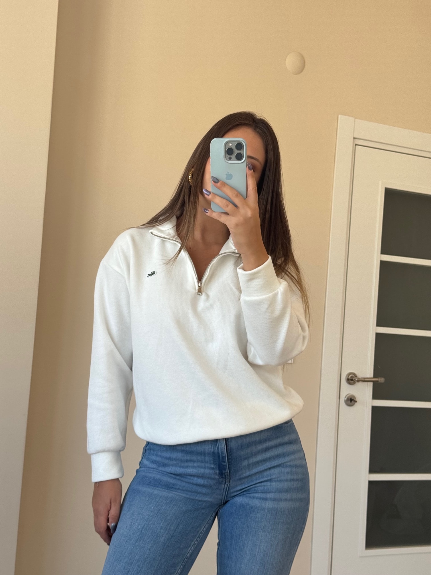 LCST Yarım Fermuarlı Dik Yaka Sweatshirt