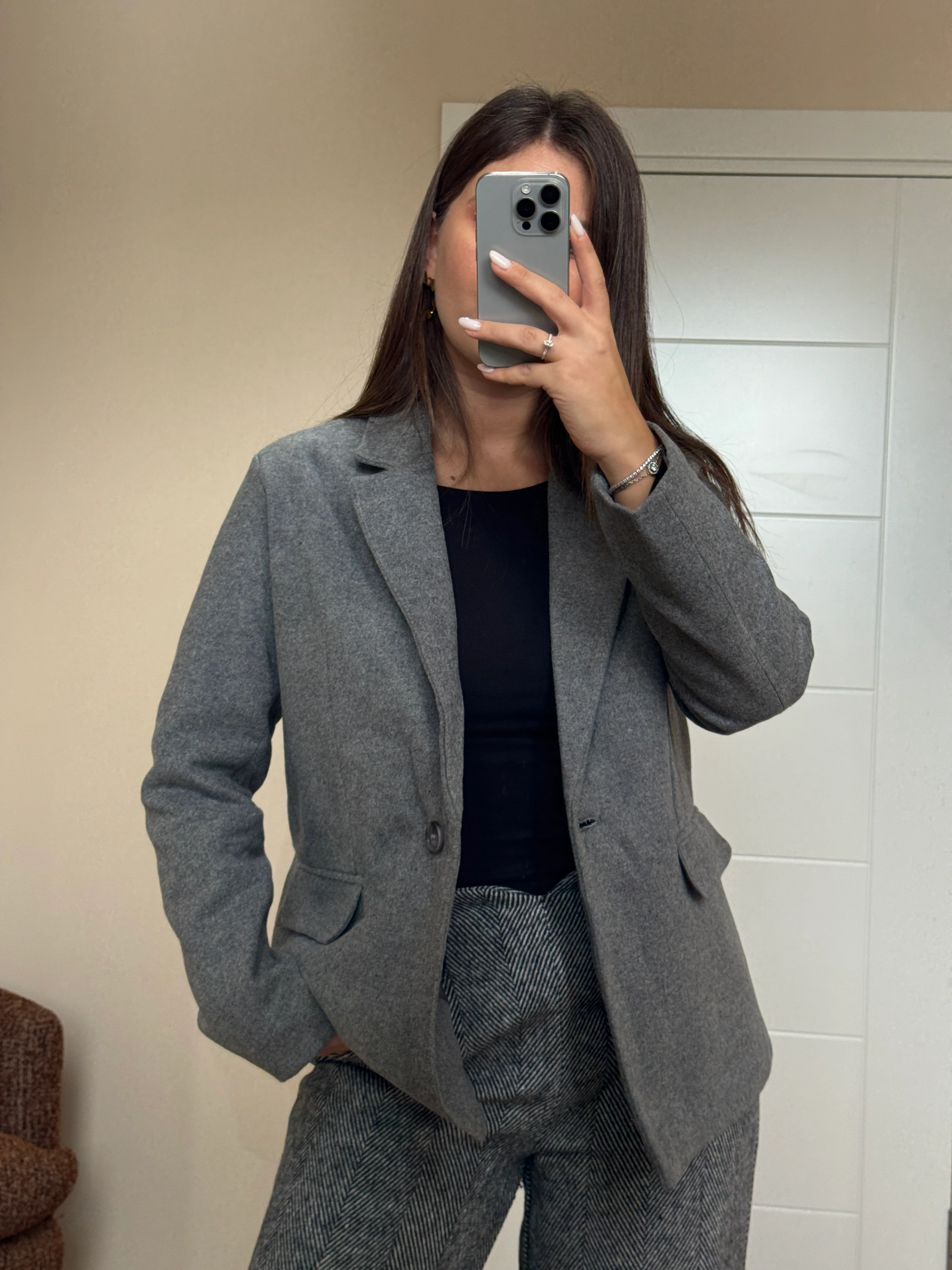 Tek Düğmeli Kaşe Ceket