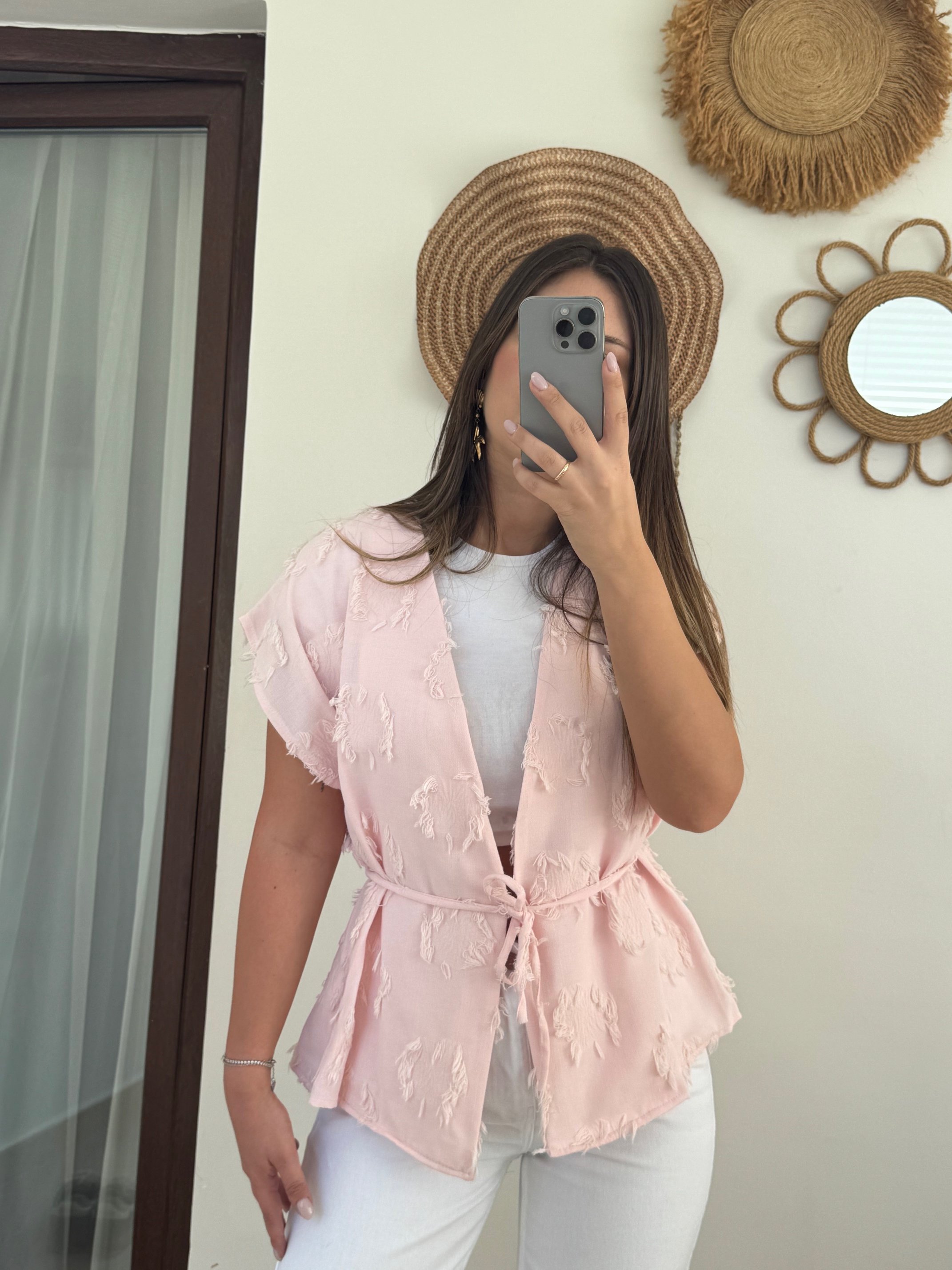 Püskül Detaylı Bağcıklı Kimono