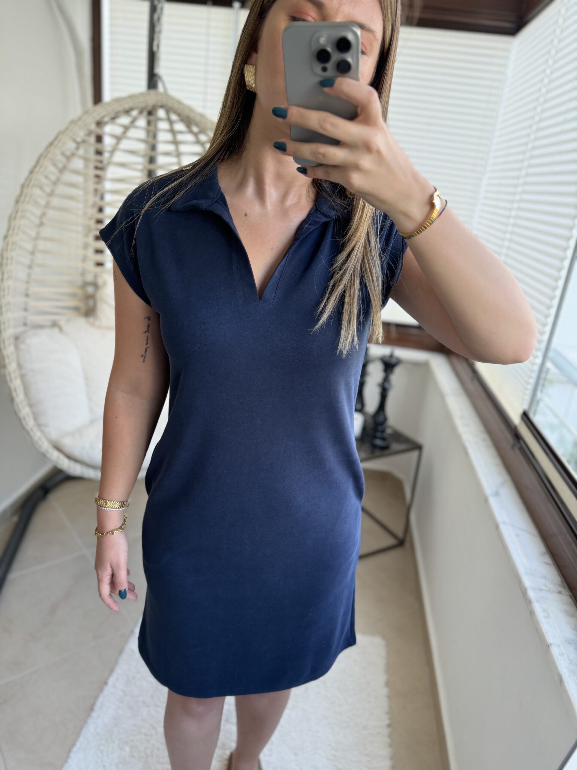 Premium Oys Modal Kumaş Polo Yaka Elbise