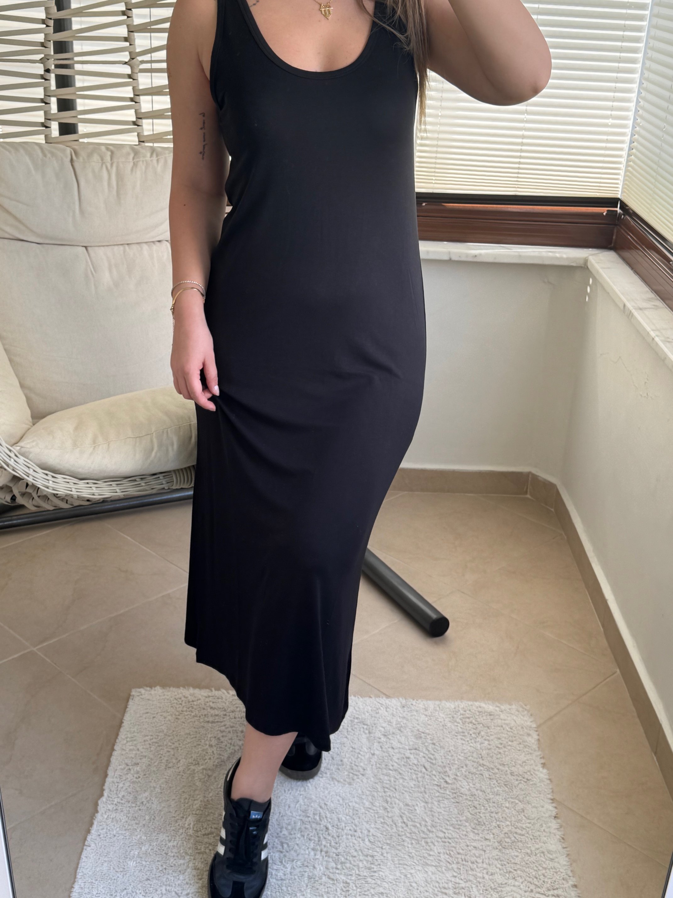 Massi Askılı Basic Maxi Elbise