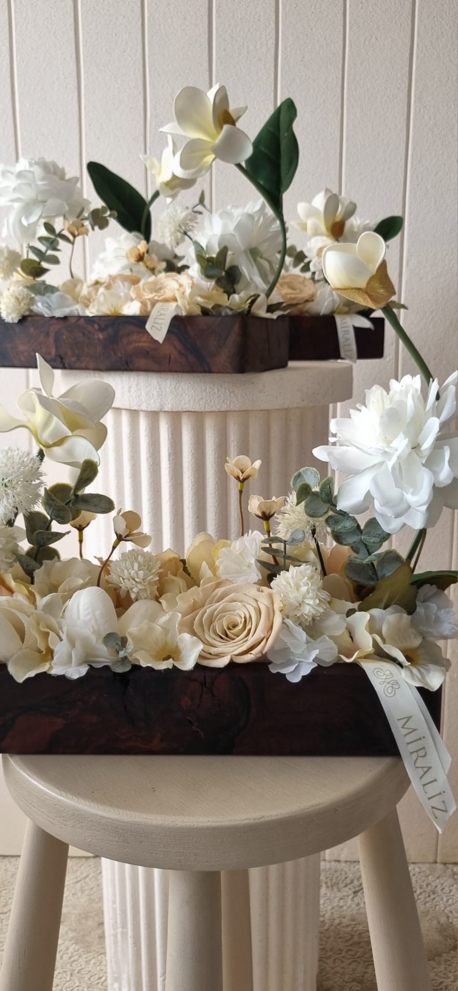 premium flower box - premium ahşap çiçek kutusu