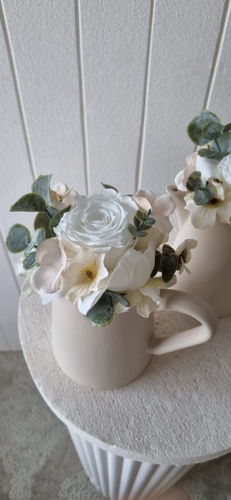 Seramik sürahi vazo çiçek tasarımı