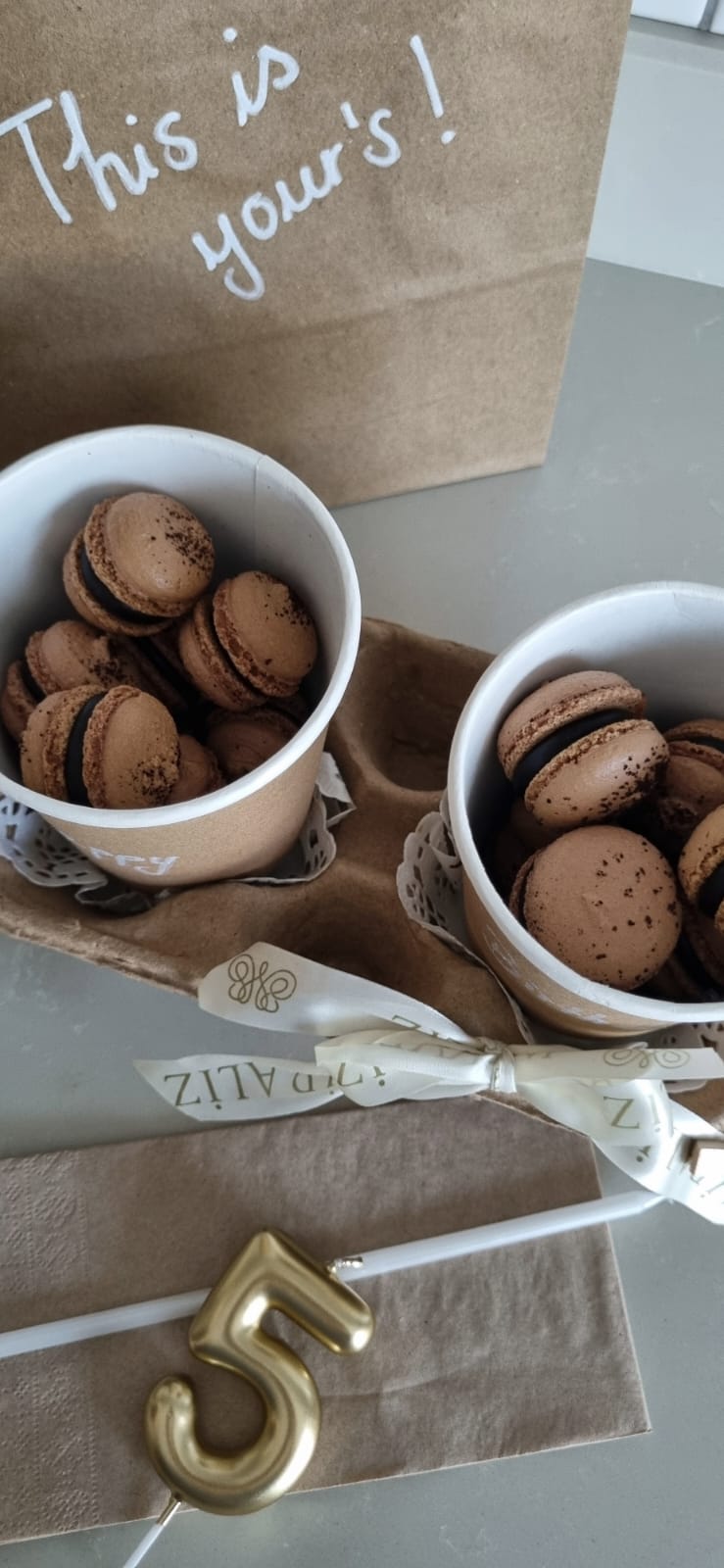 20'li One Bite Mini Makaron - Espresso