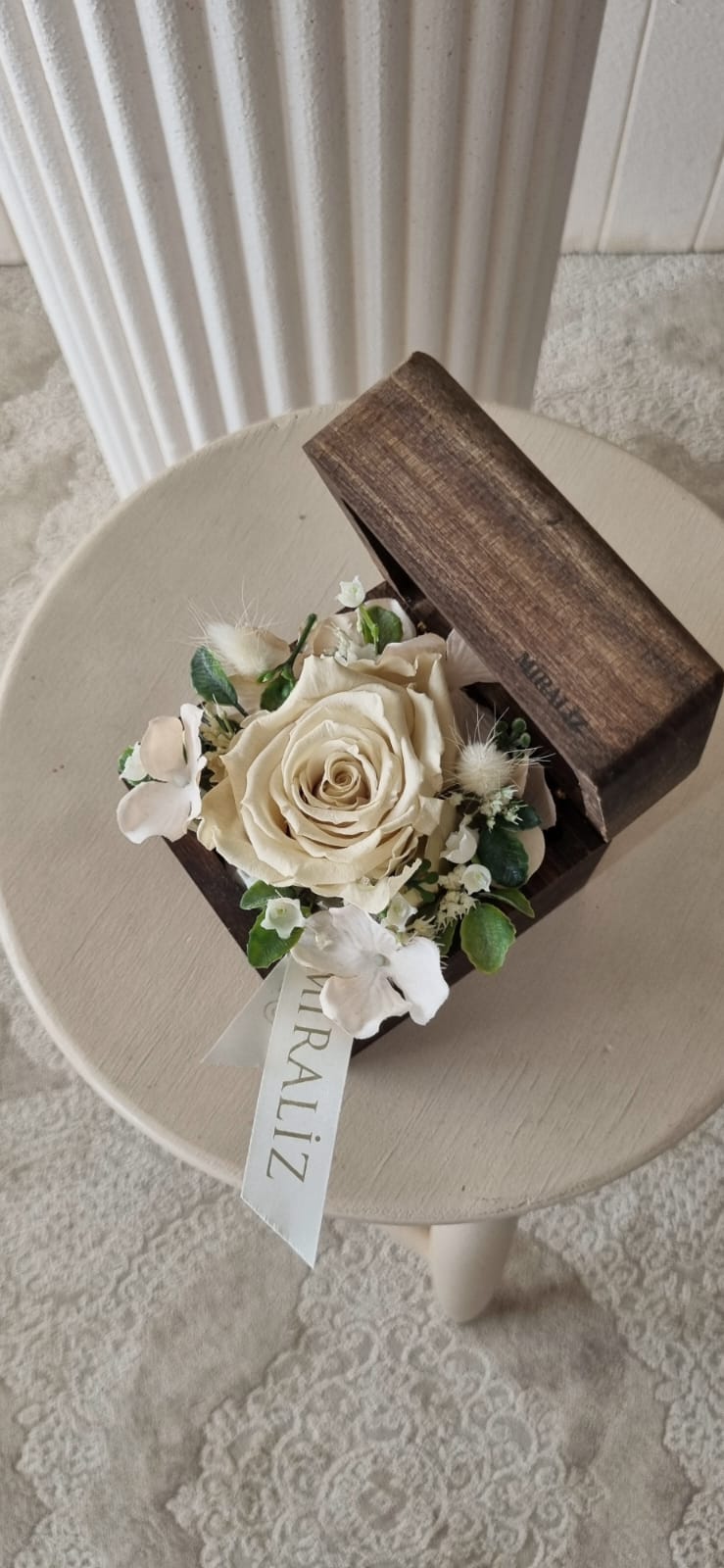 premium flower box - premium ahşap çiçek kutusu