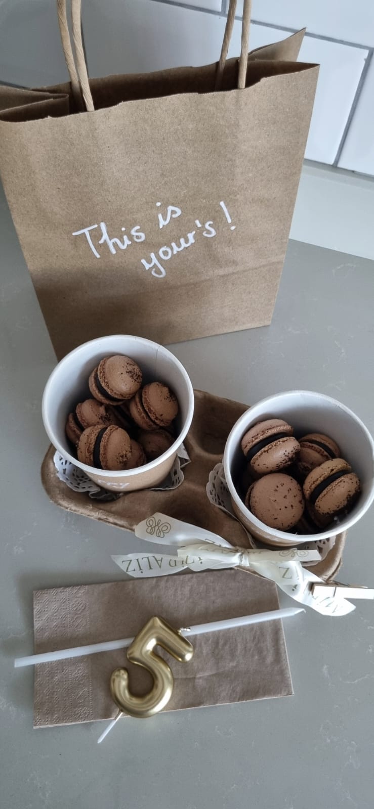 20'li One Bite Mini Makaron - Espresso