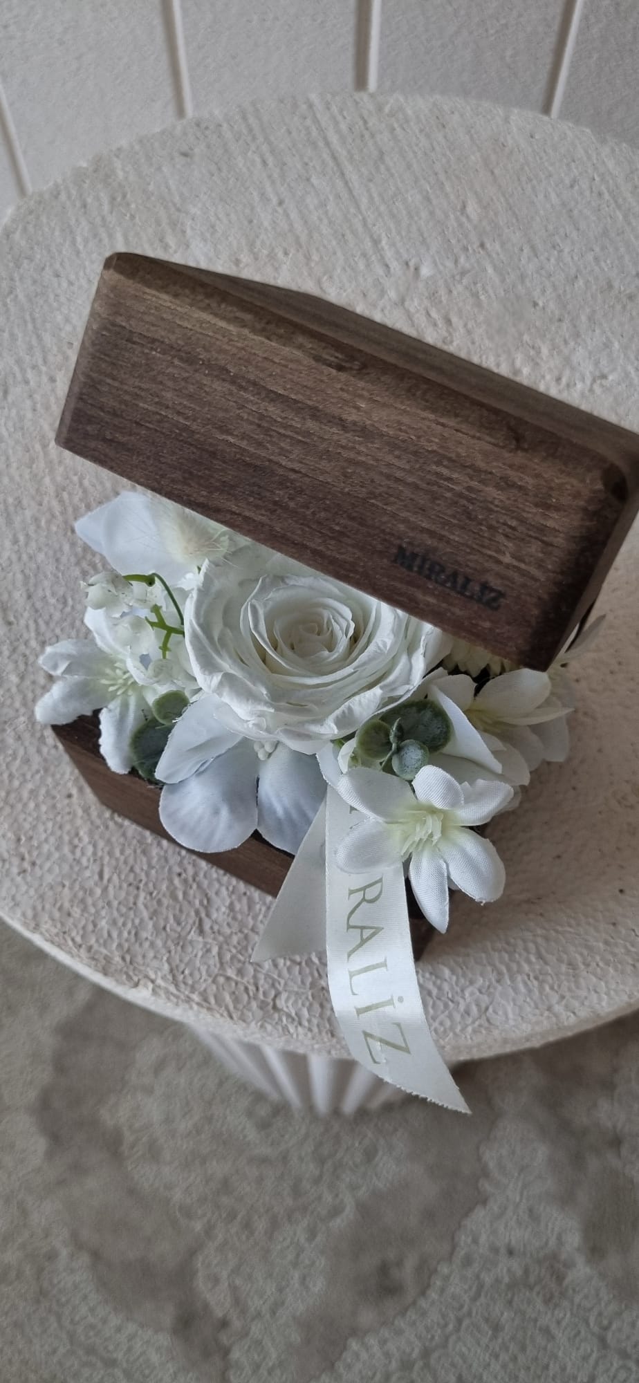 premium flower box - premium ahşap çiçek kutusu