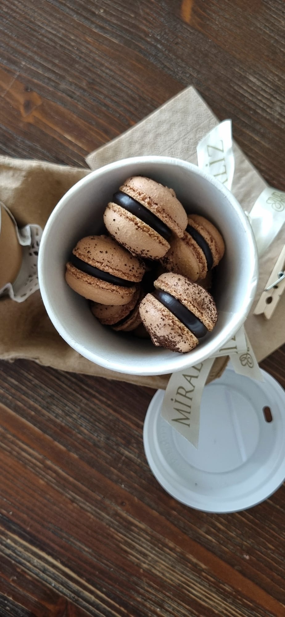 10'lu One Bite Mini Makaron - Espresso