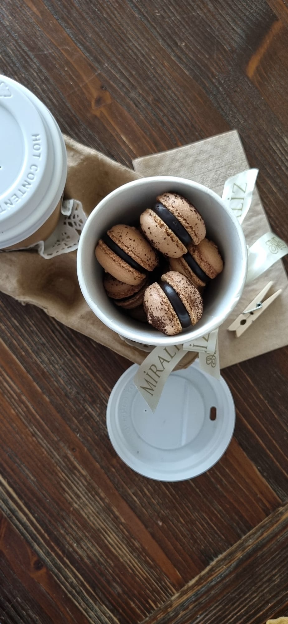 10'lu One Bite Mini Makaron - Espresso