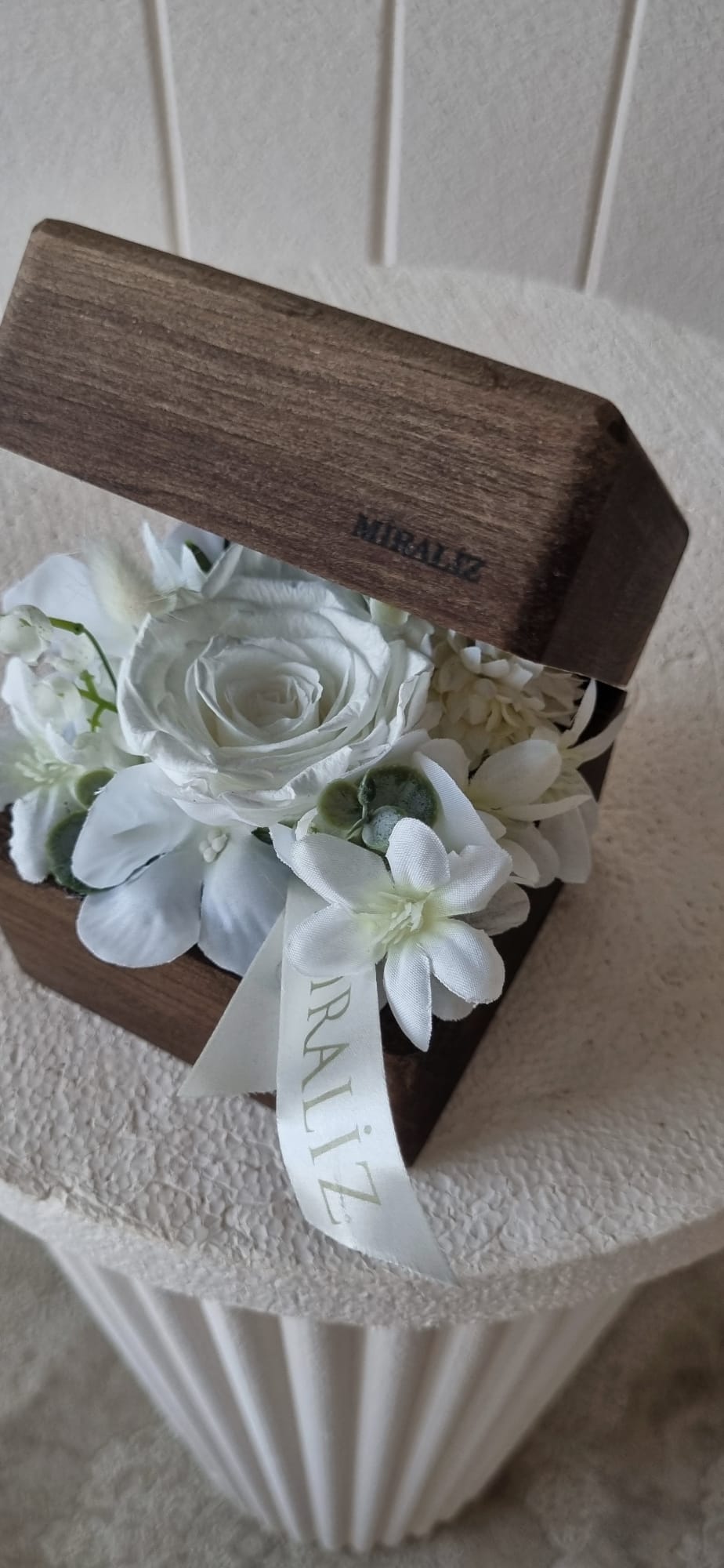 premium flower box - premium ahşap çiçek kutusu