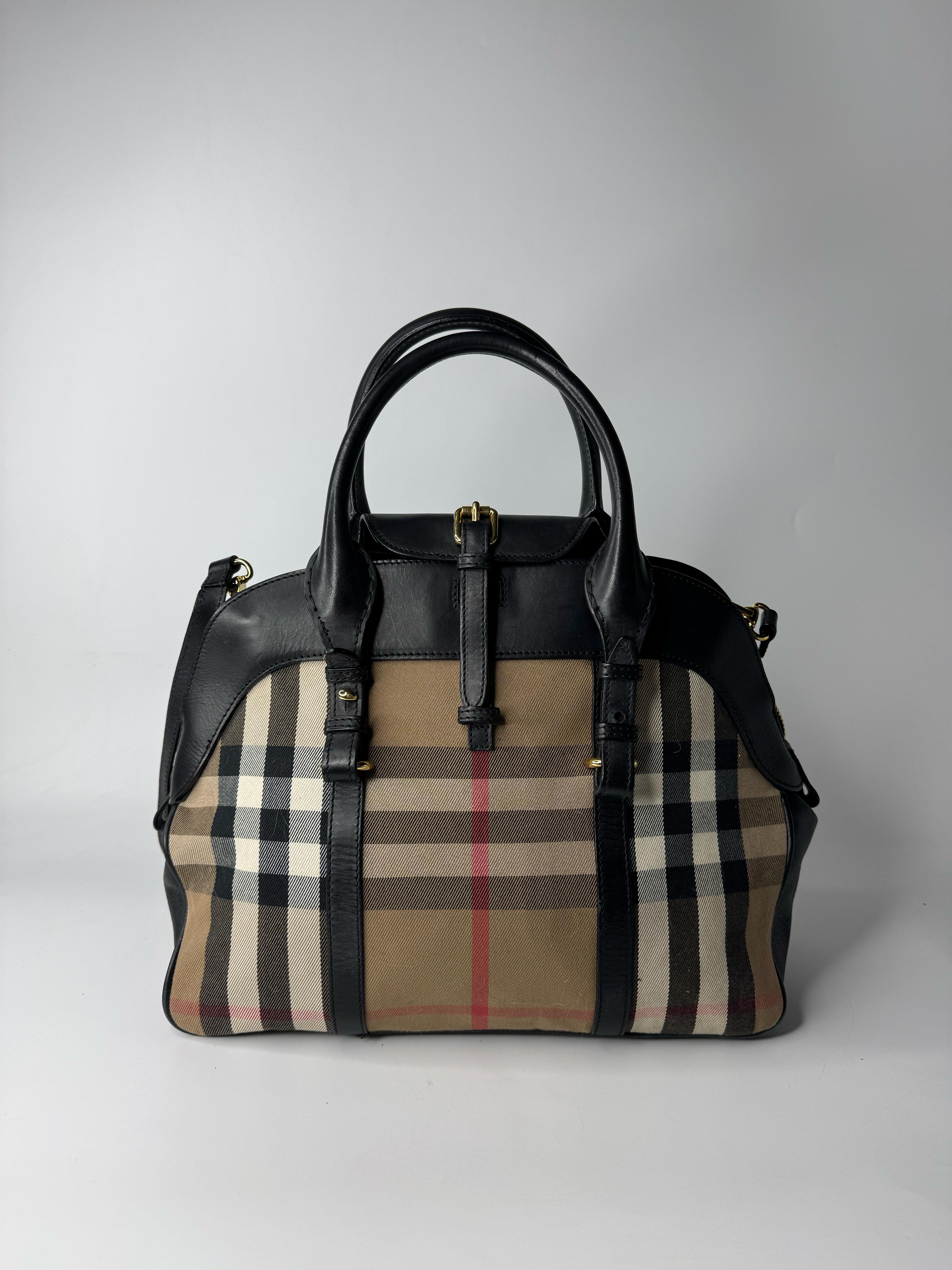 BURBERRY MULTICOLOR HOUSE CHECK CANVAS BAG